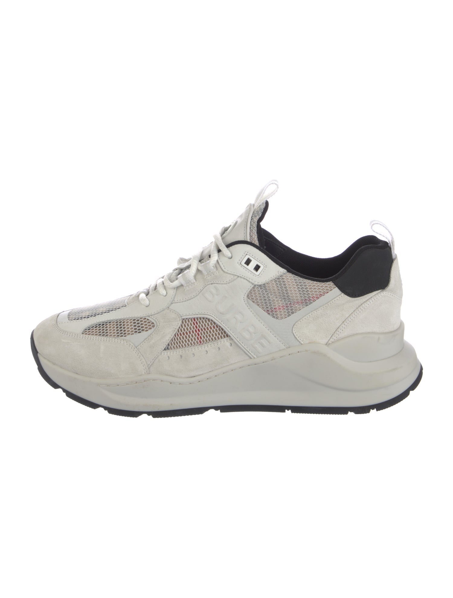 Burberry House Check Pattern Leather Athletic Sneakers