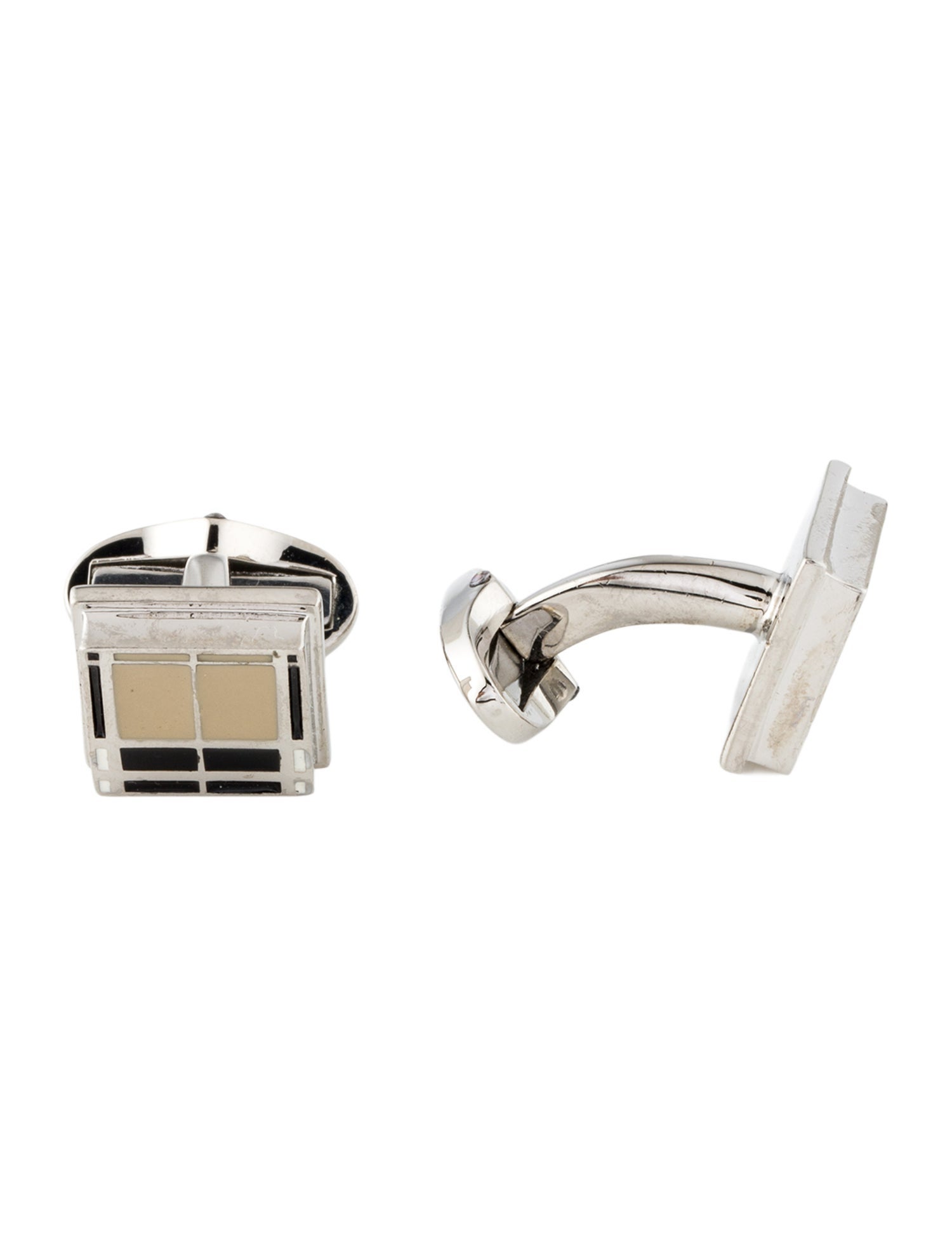 Burberry Enamel Check Squared Cufflinks