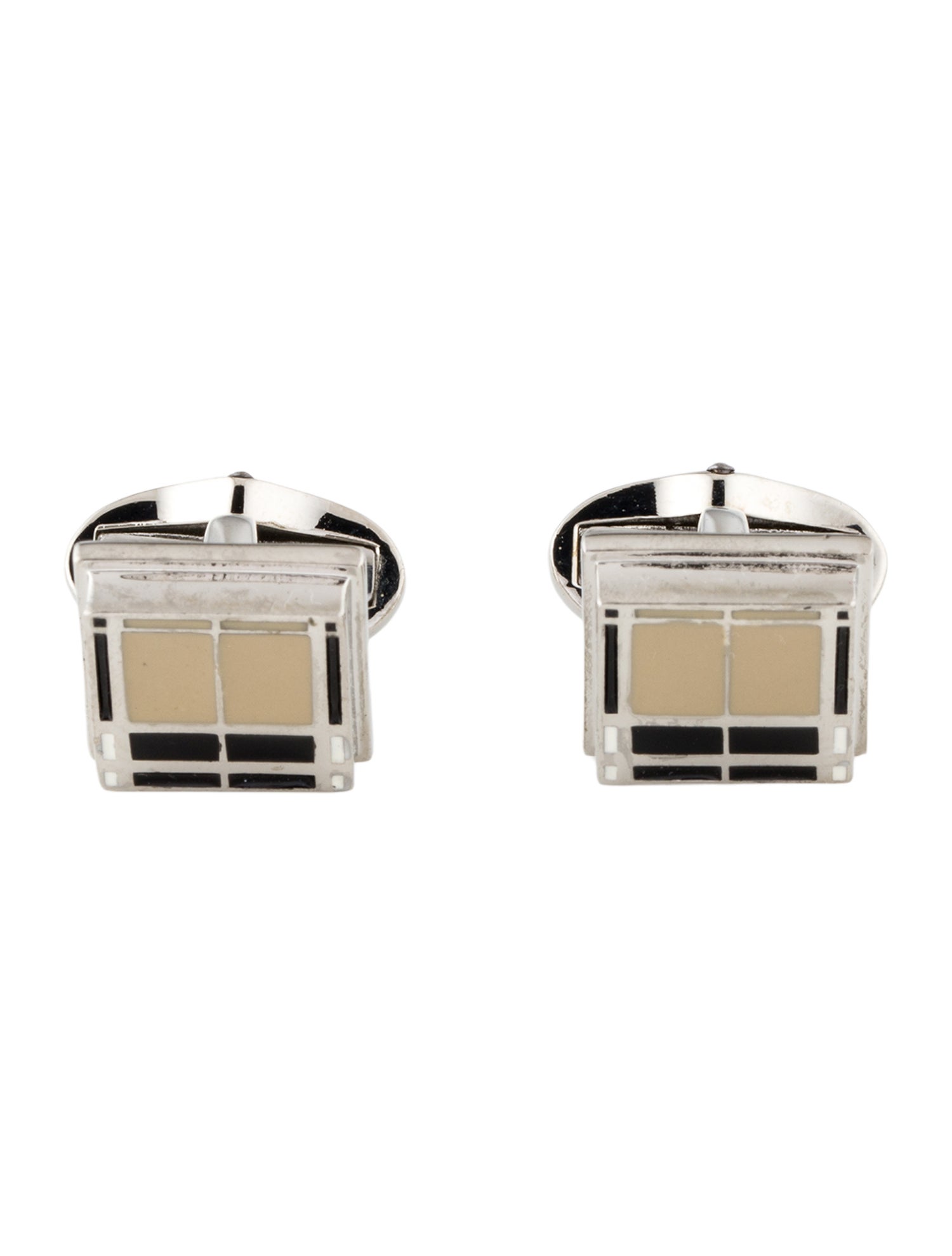 Burberry Enamel Check Squared Cufflinks