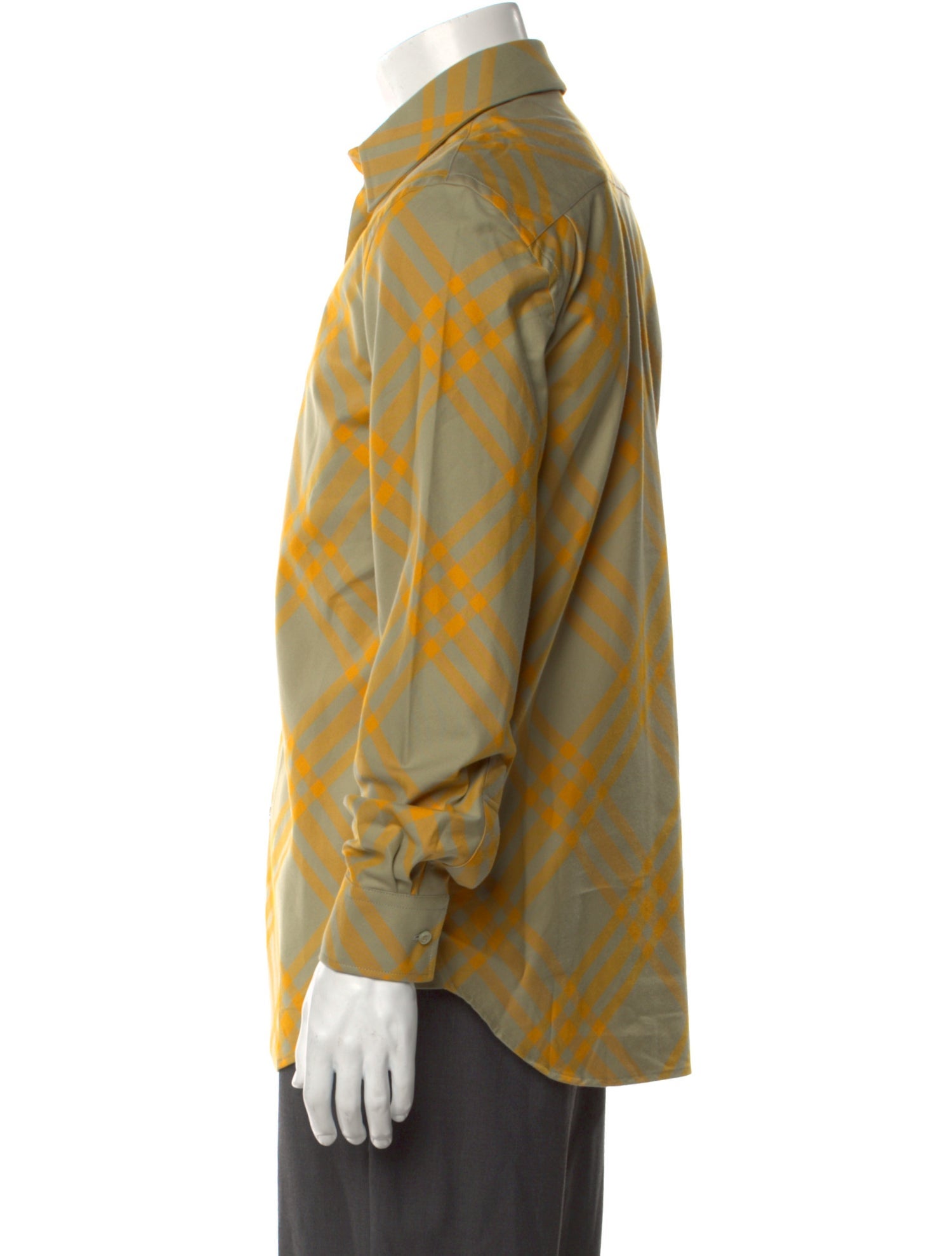 Burberry Plaid Print Long Sleeve Shirt