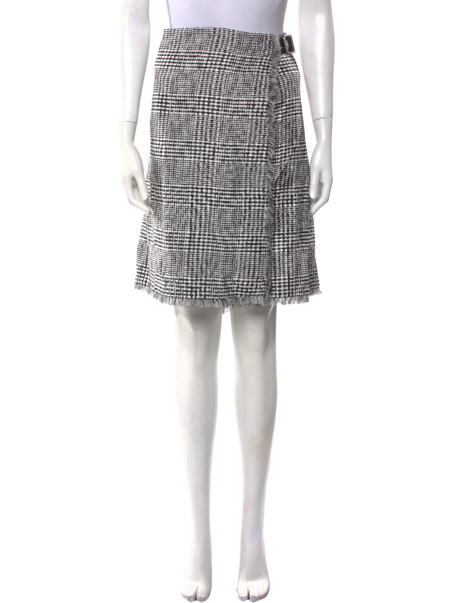 Burberry Plaid Print Knee-Length Skirt