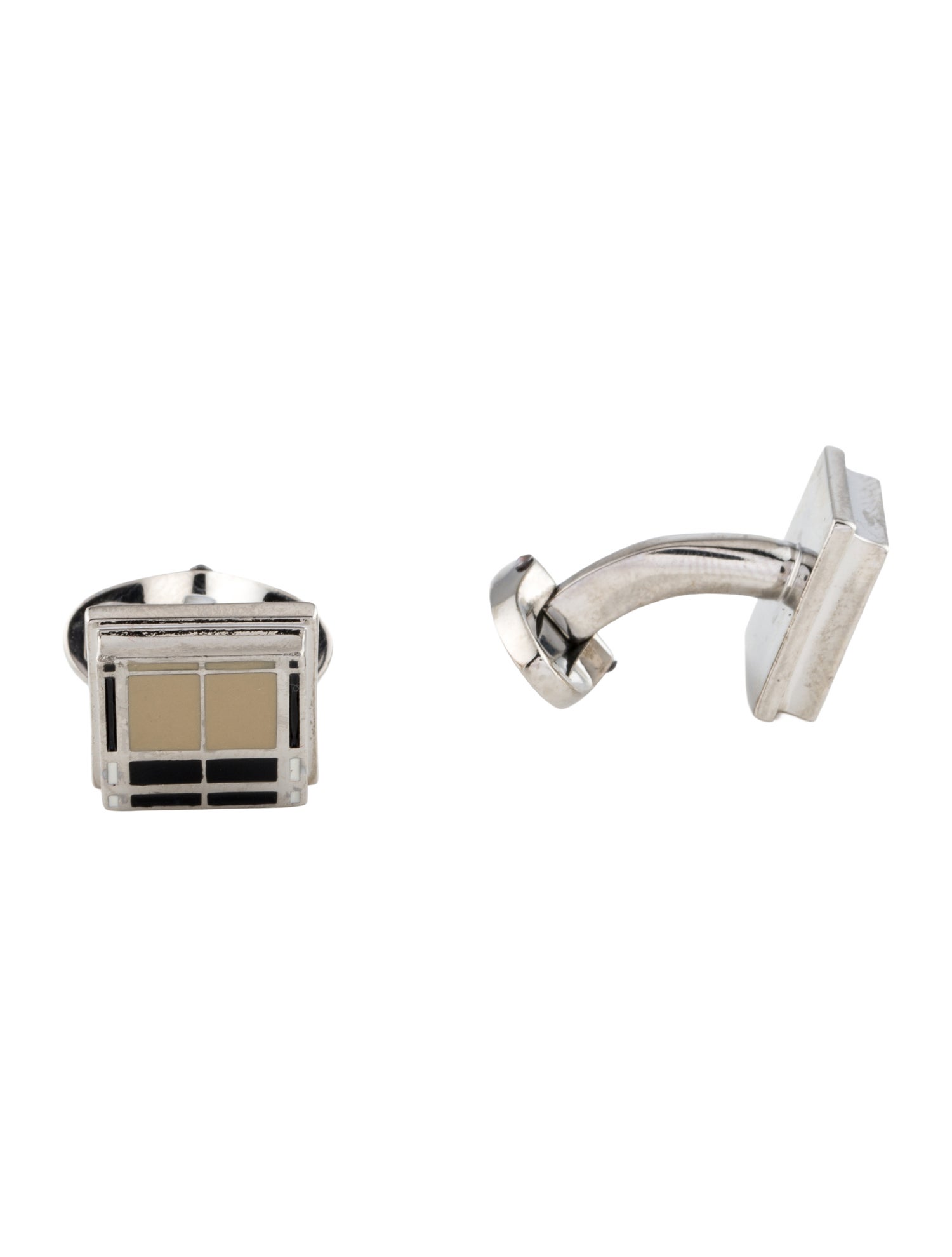 Burberry Enamel Check Squared Cufflinks