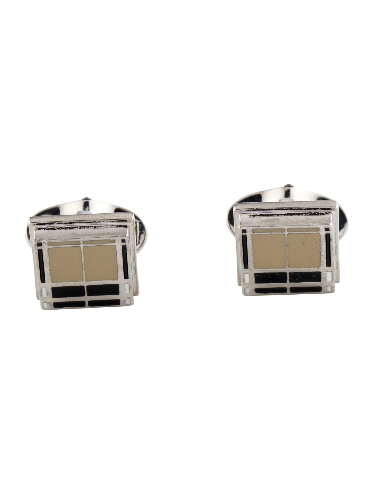 Burberry Enamel Check Squared Cufflinks