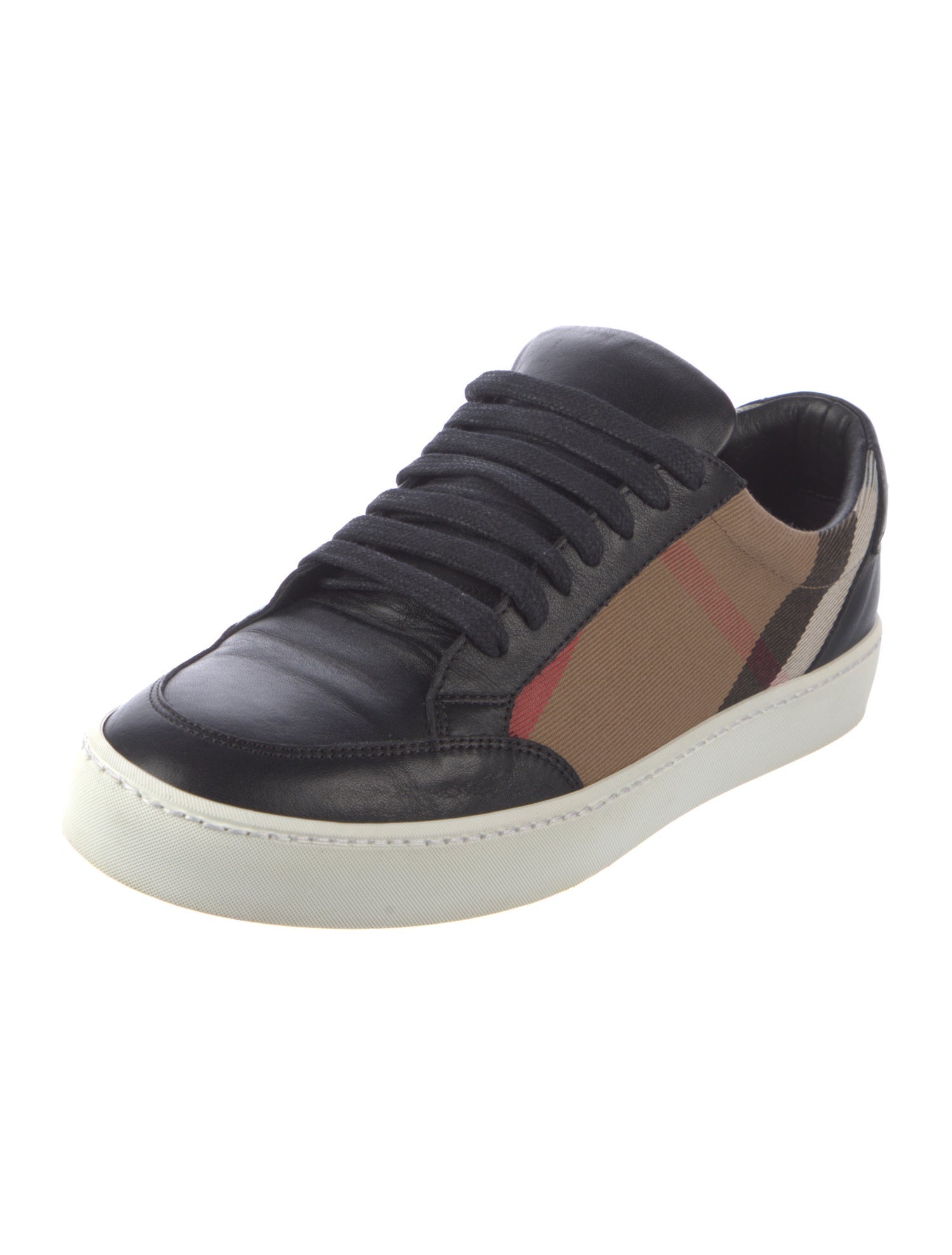 Burberry Exploded Check Pattern Leather Sneakers