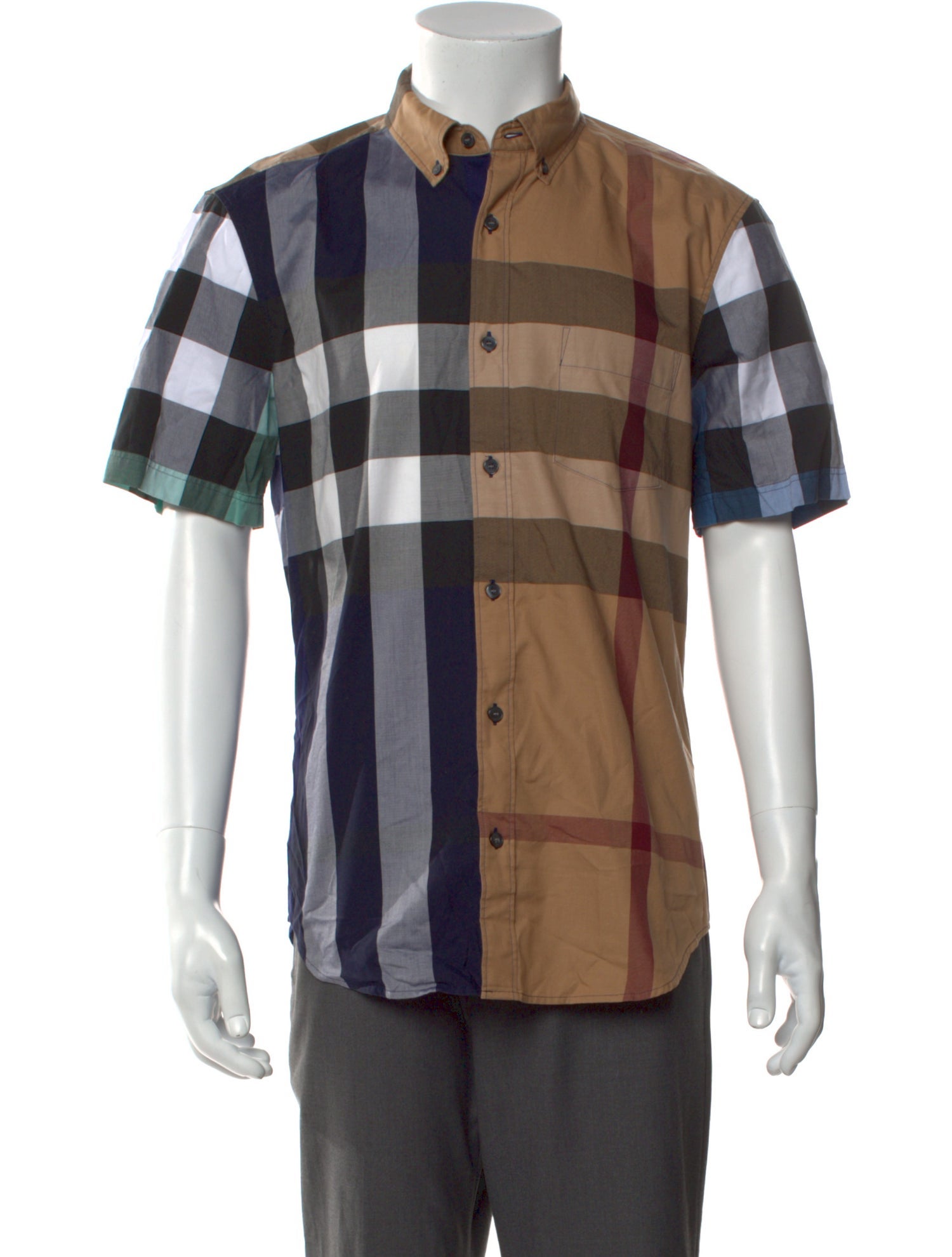 Burberry London Plaid Print Short Sleeve Shirt