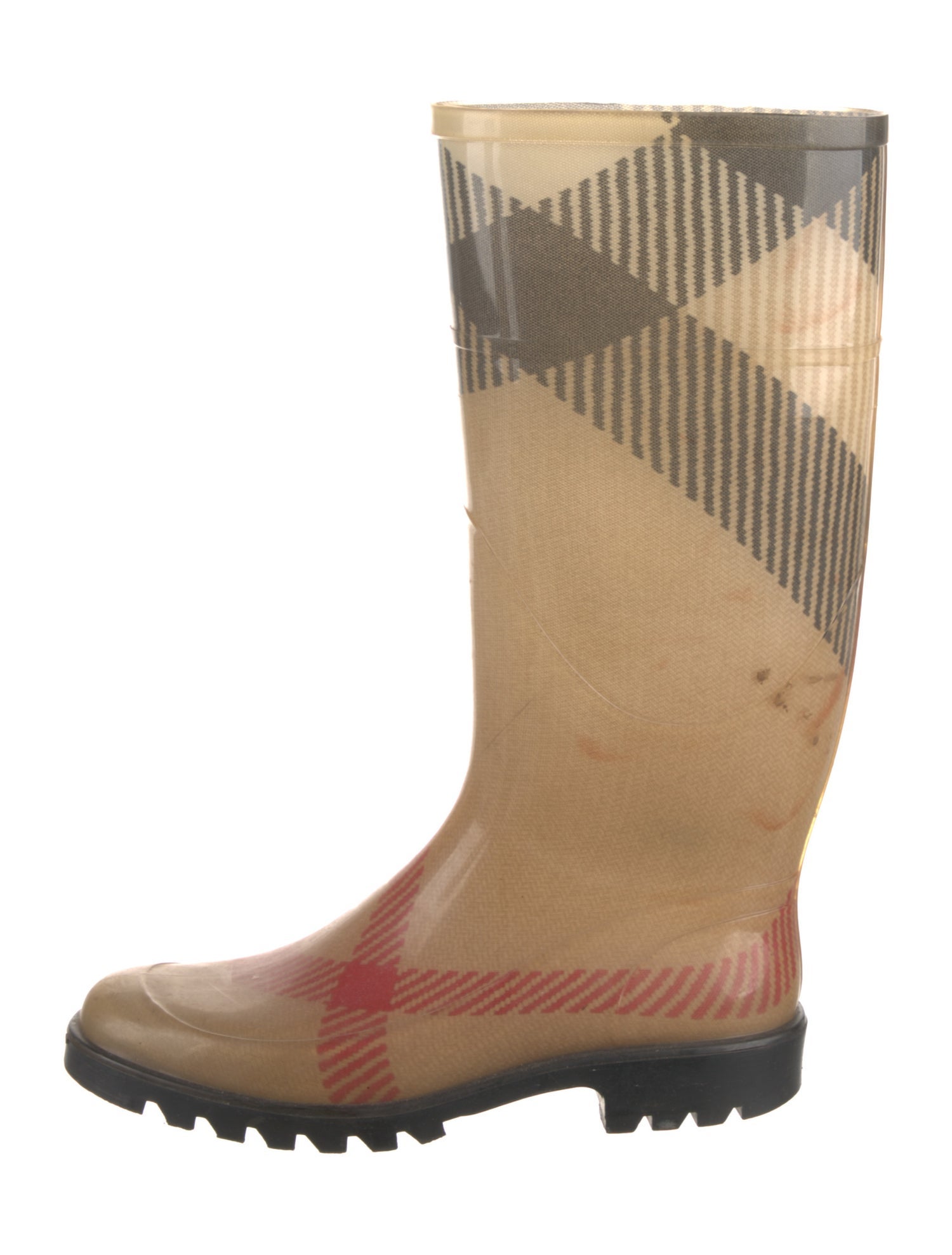 Burberry Exploded Check Pattern Rubber Rain Boots
