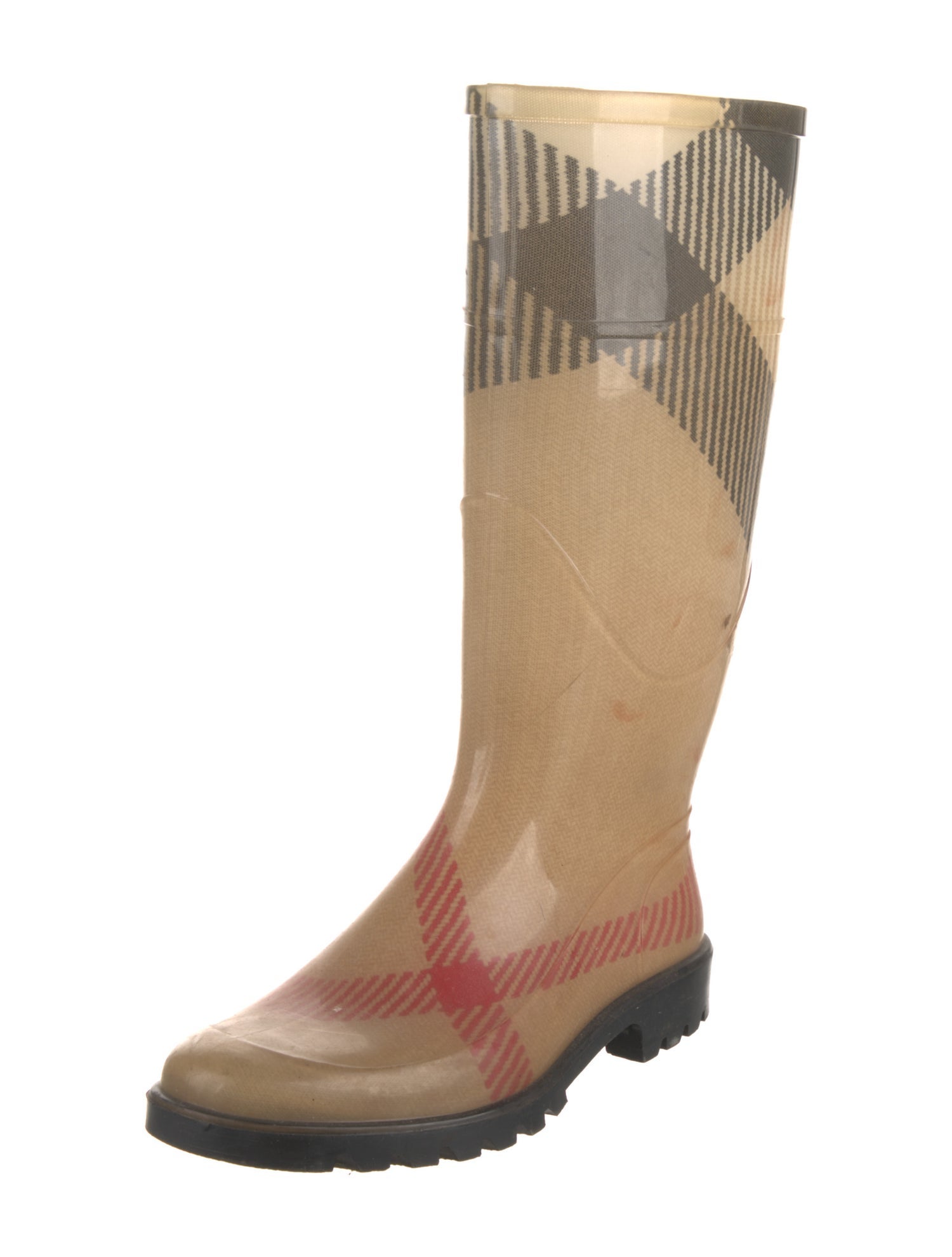 Burberry Exploded Check Pattern Rubber Rain Boots