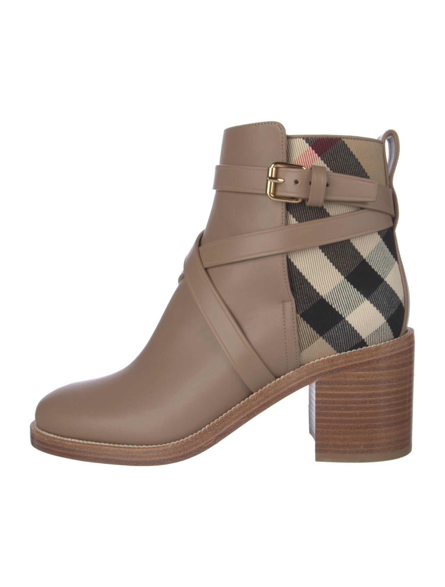 Burberry Nova Check Pattern Leather Boots