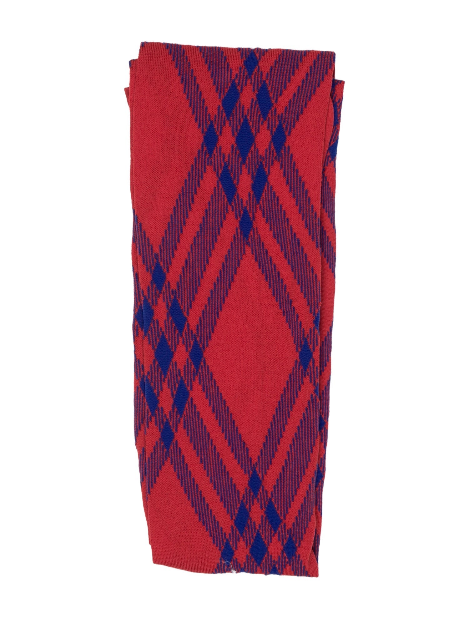 Burberry Red Pattern Printed Wool Tights