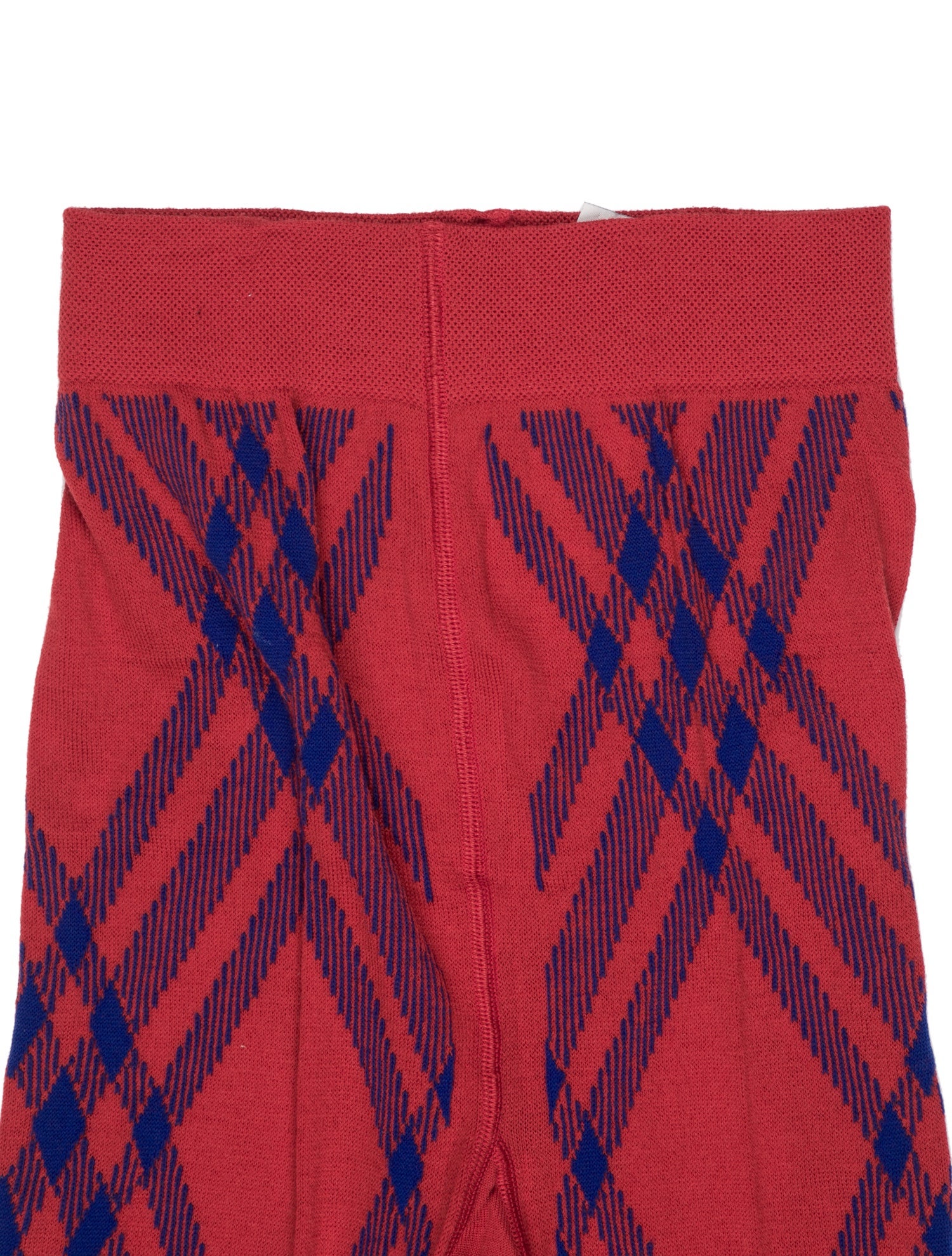 Burberry Red Pattern Printed Wool Tights