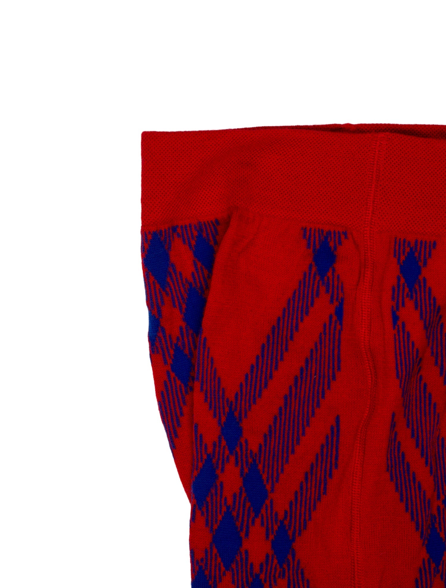 Burberry Red Pattern Printed Wool Tights
