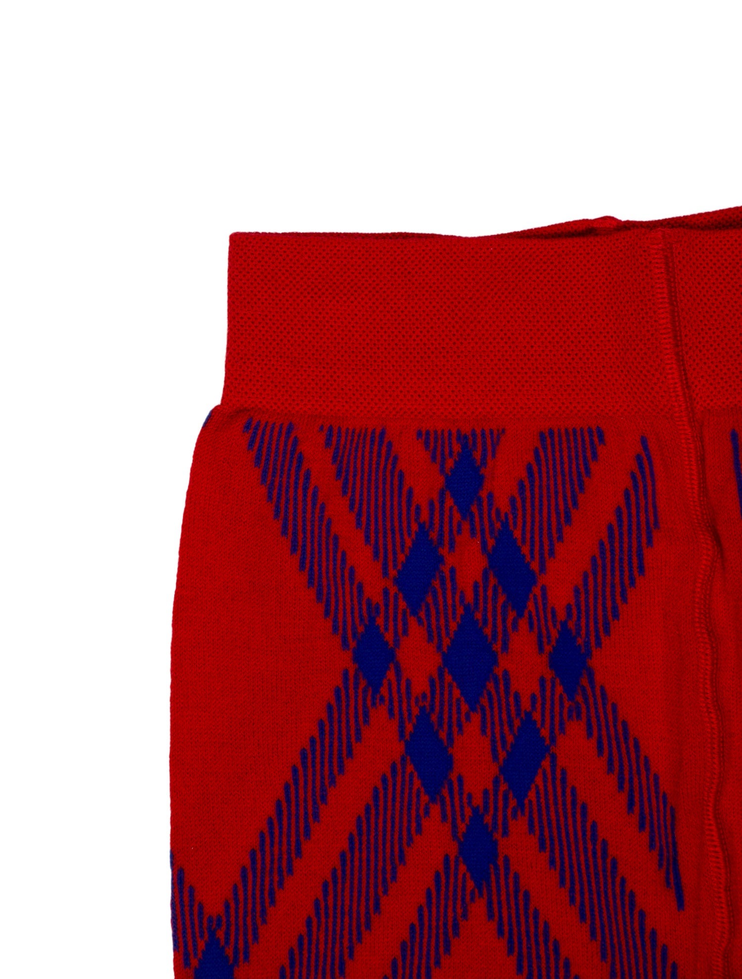 Burberry Red Pattern Printed Wool Tights