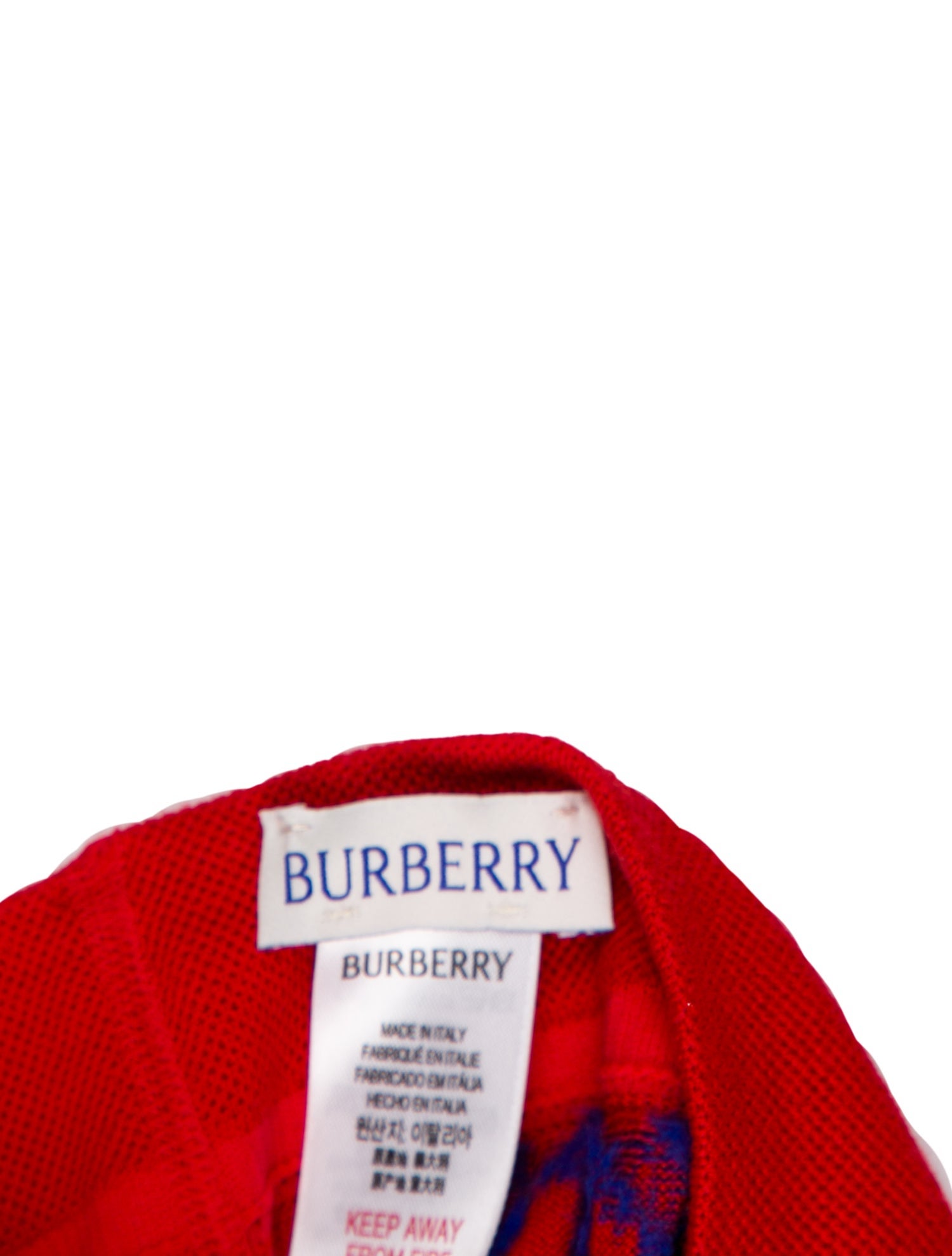 Burberry Red Pattern Printed Wool Tights