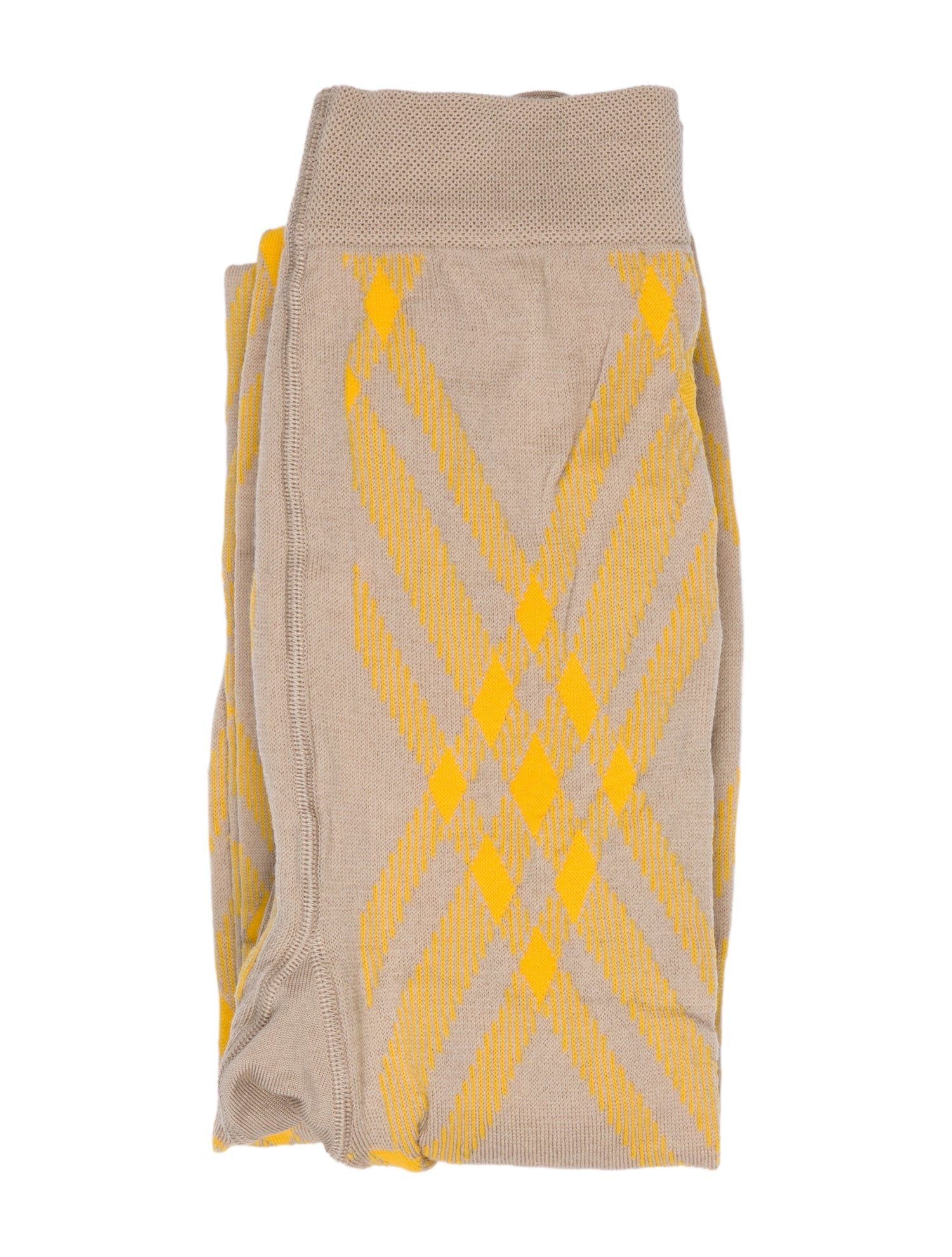 Burberry Neutral Pattern Printed Wool Tights