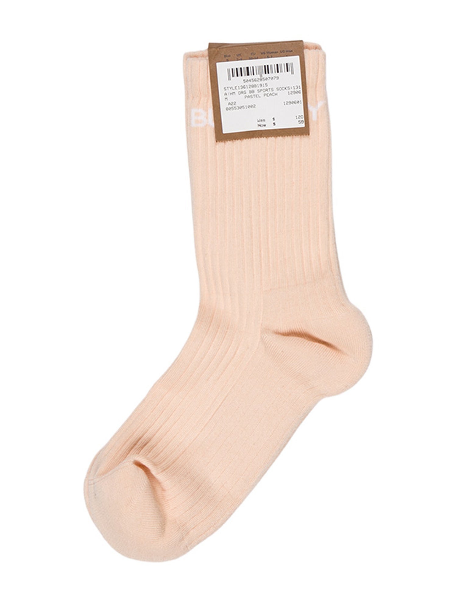 Burberry Pink Pattern Printed Ribbed Socks