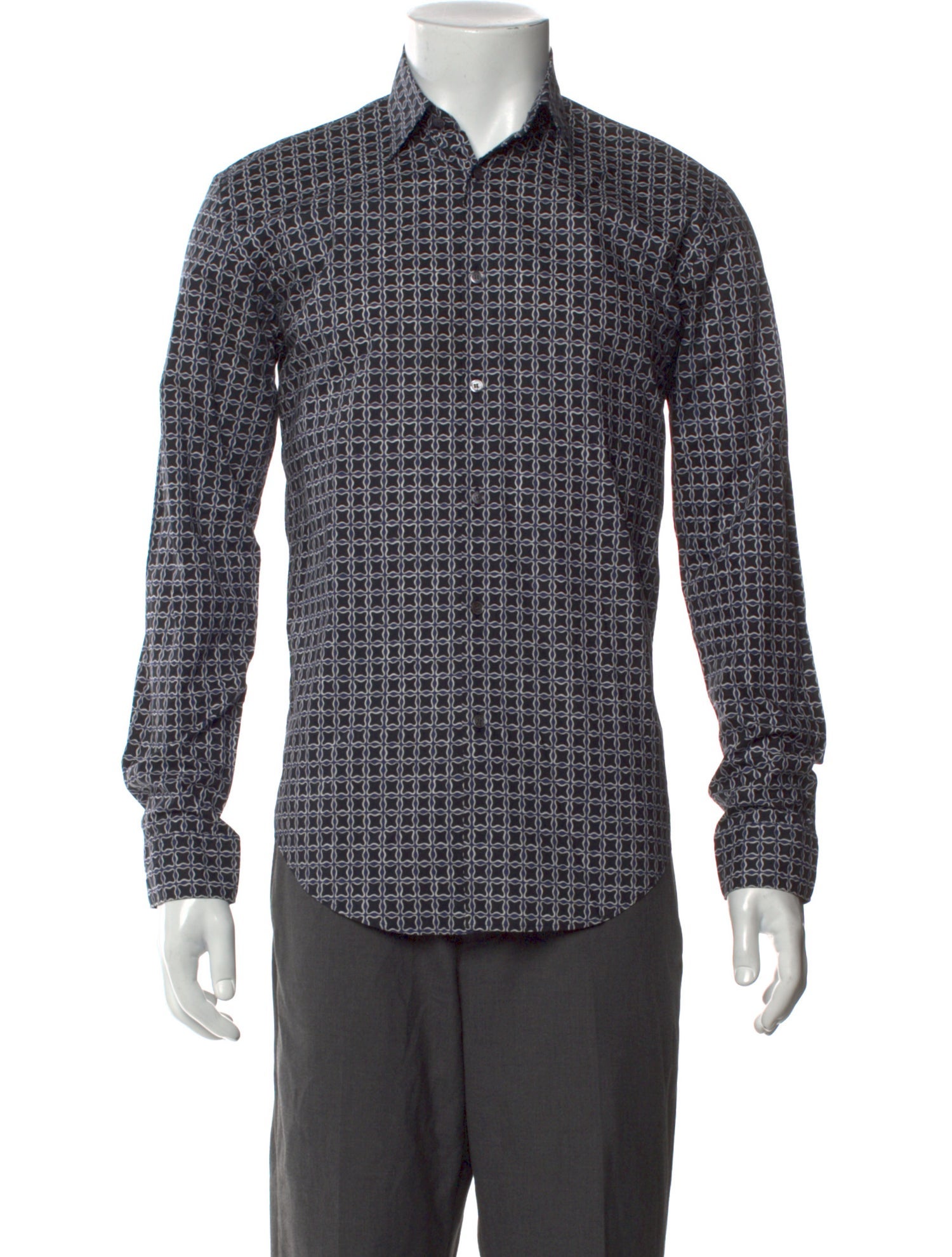 Burberry Plaid Print Long Sleeve Shirt