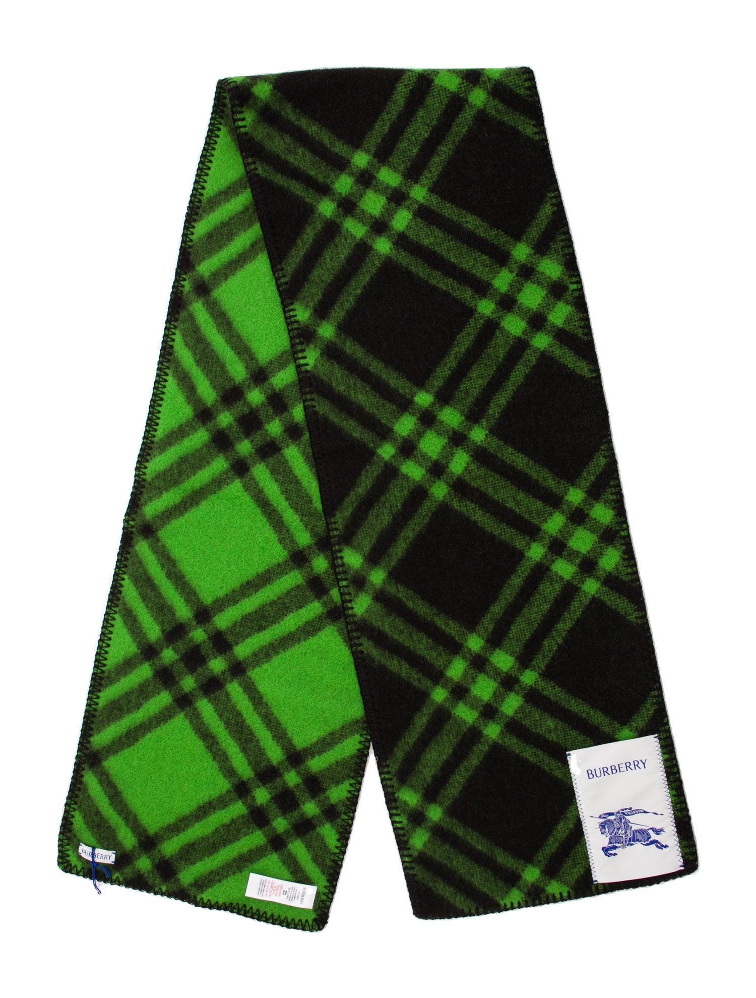 Burberry Wool Plaid Print Scarf w/ Tags