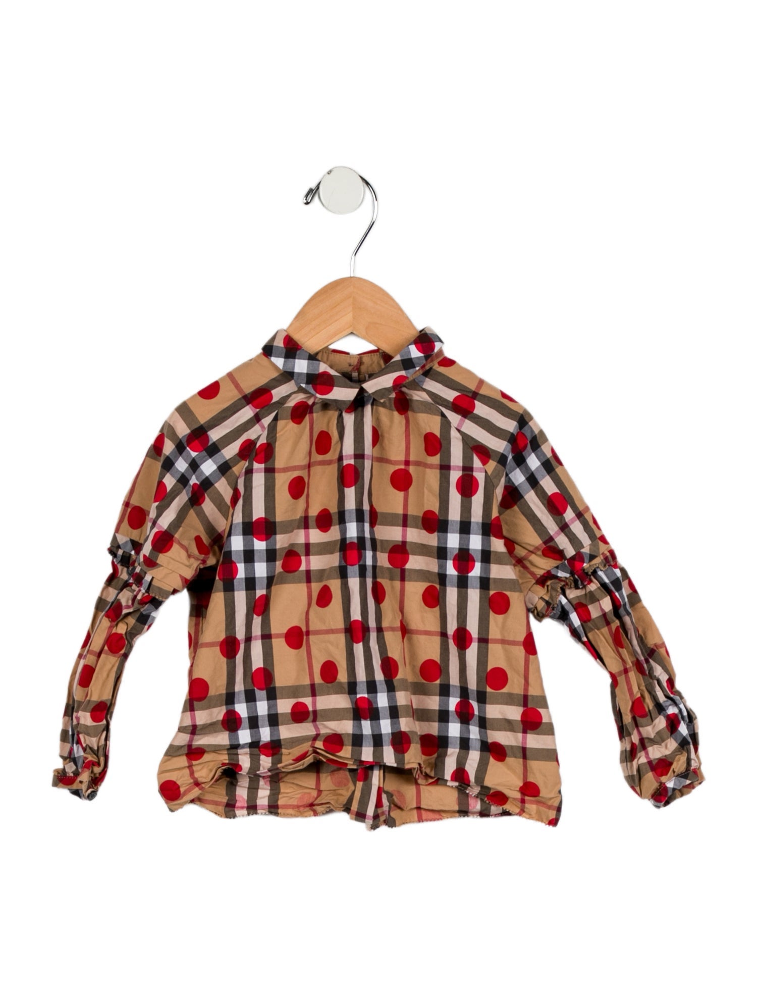 Burberry Toddler Girls' House Check and Polka Dot Pattern Blouse