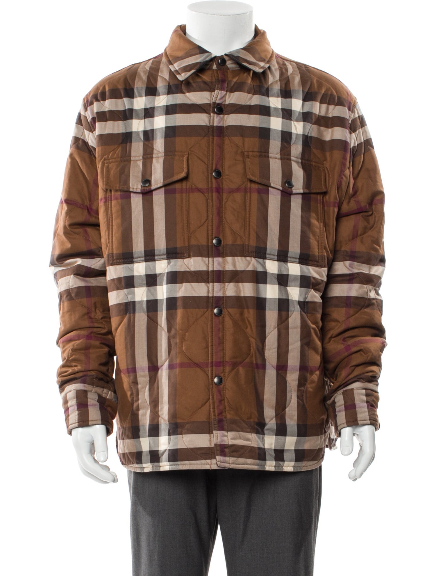 Burberry Plaid Print Utility Jacket w/ Tags