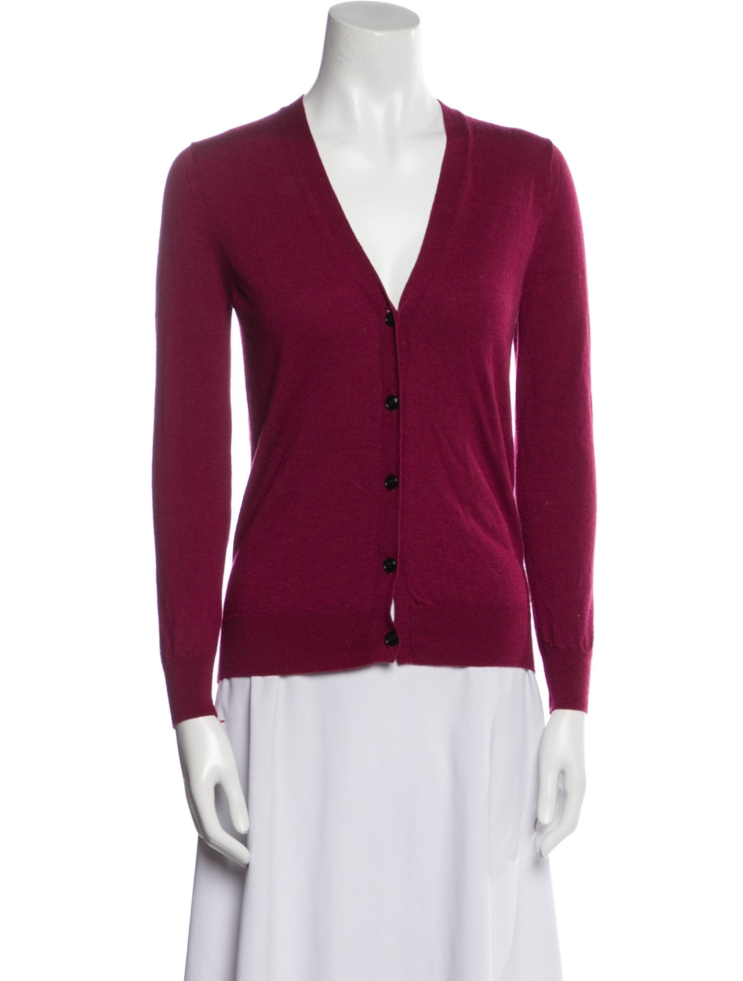 Burberry Merino Wool Plunge Neckline Sweater