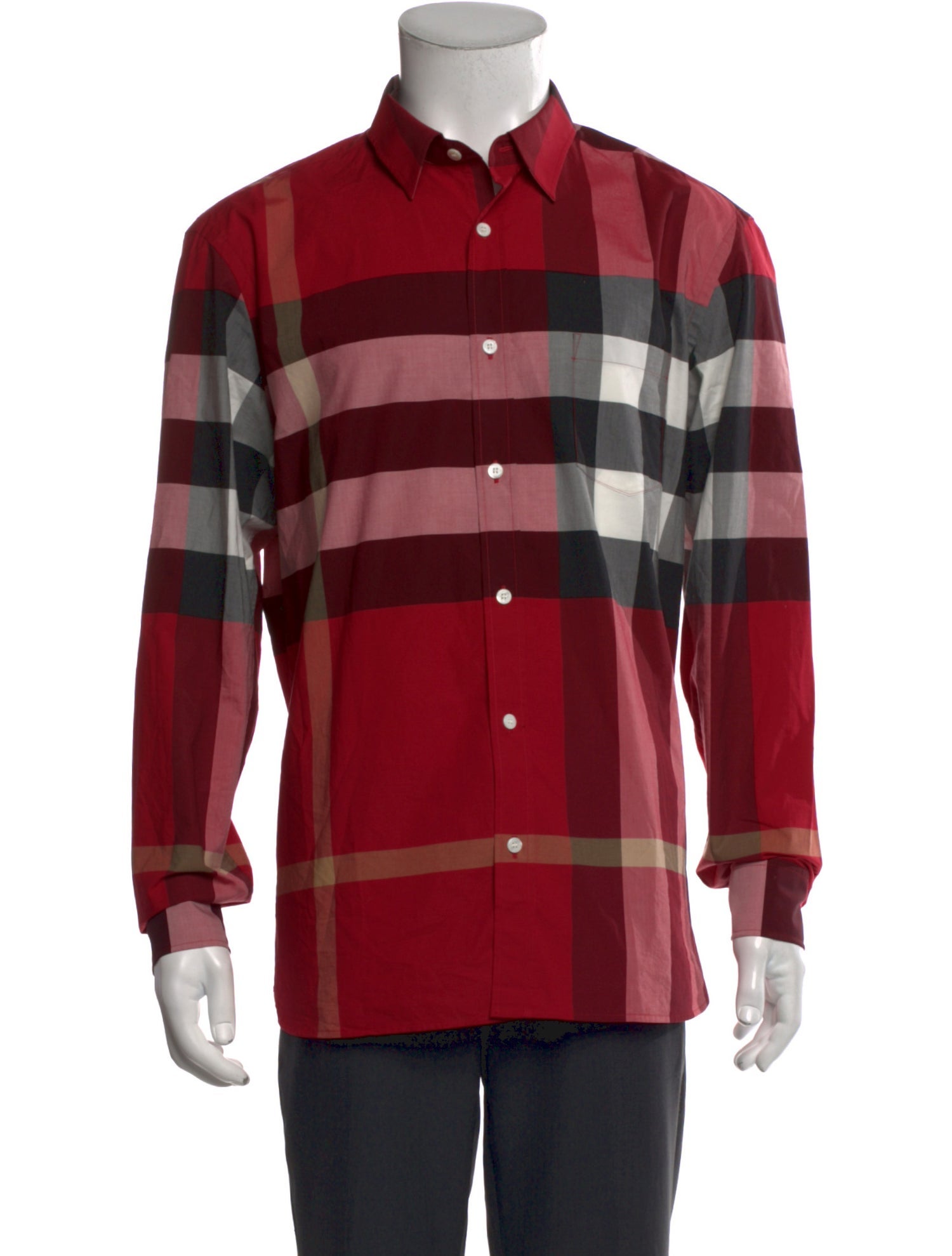 Burberry Exploded Check Pattern Long Sleeve Shirt