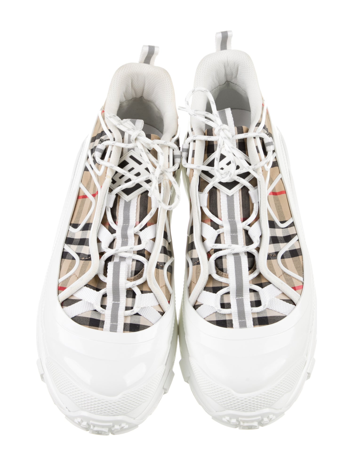 Burberry Canvas Plaid Print Chunky Sneakers
