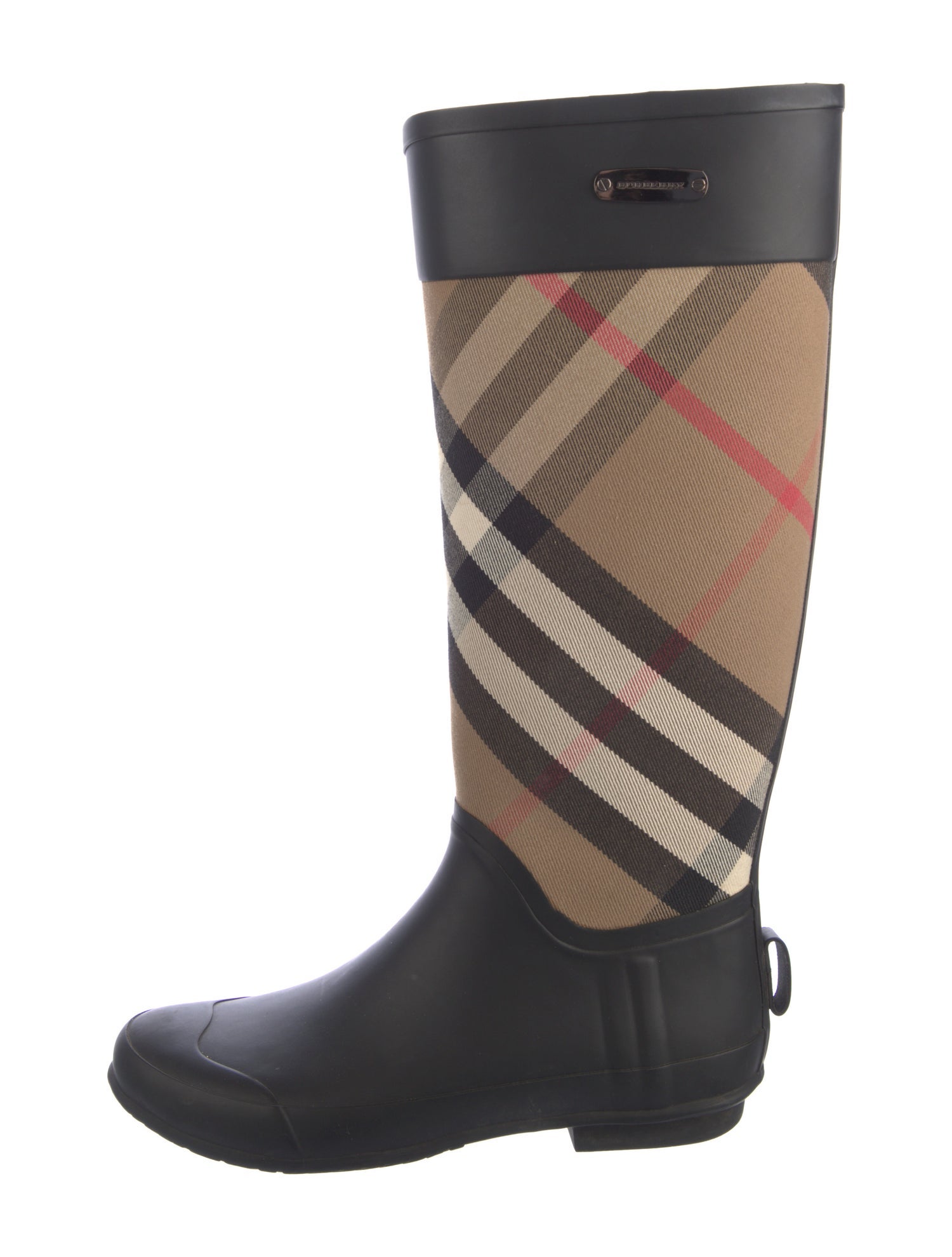 Burberry Nova Check Pattern Rubber Rain Boots