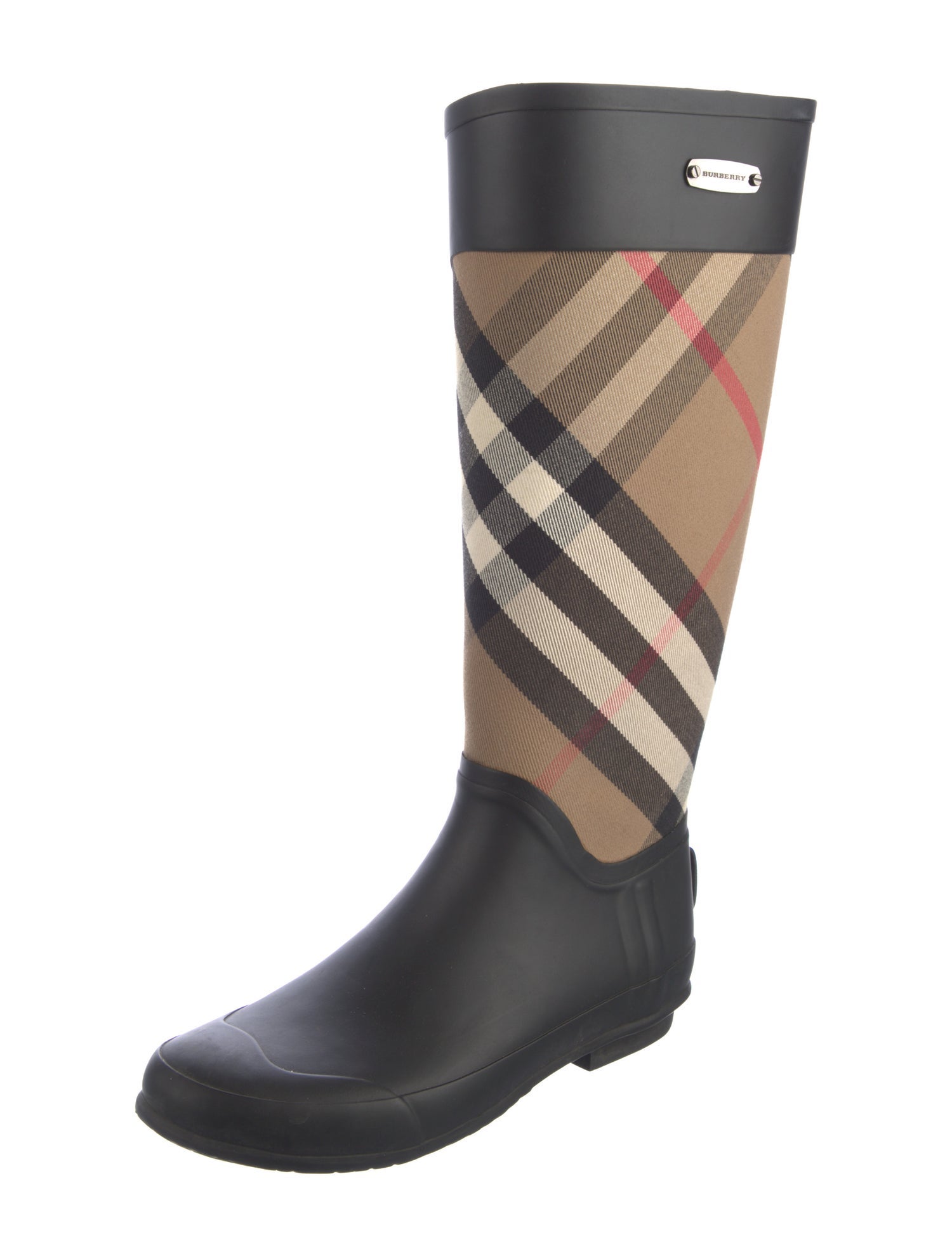 Burberry Nova Check Pattern Rubber Rain Boots