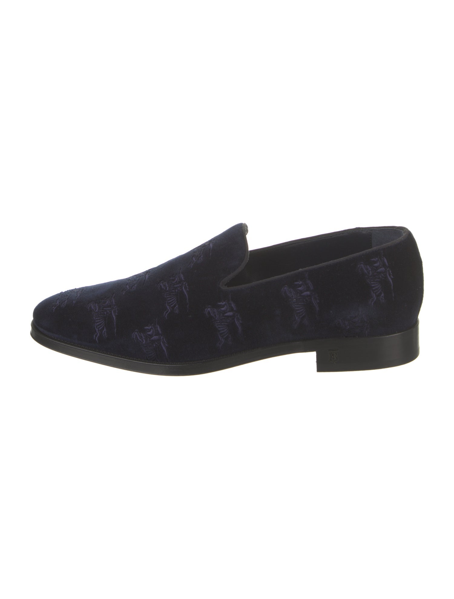 Burberry Velvet Printed Loafers