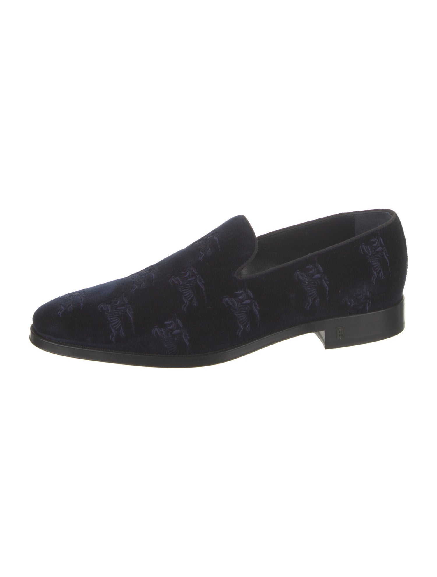 Burberry Velvet Printed Loafers