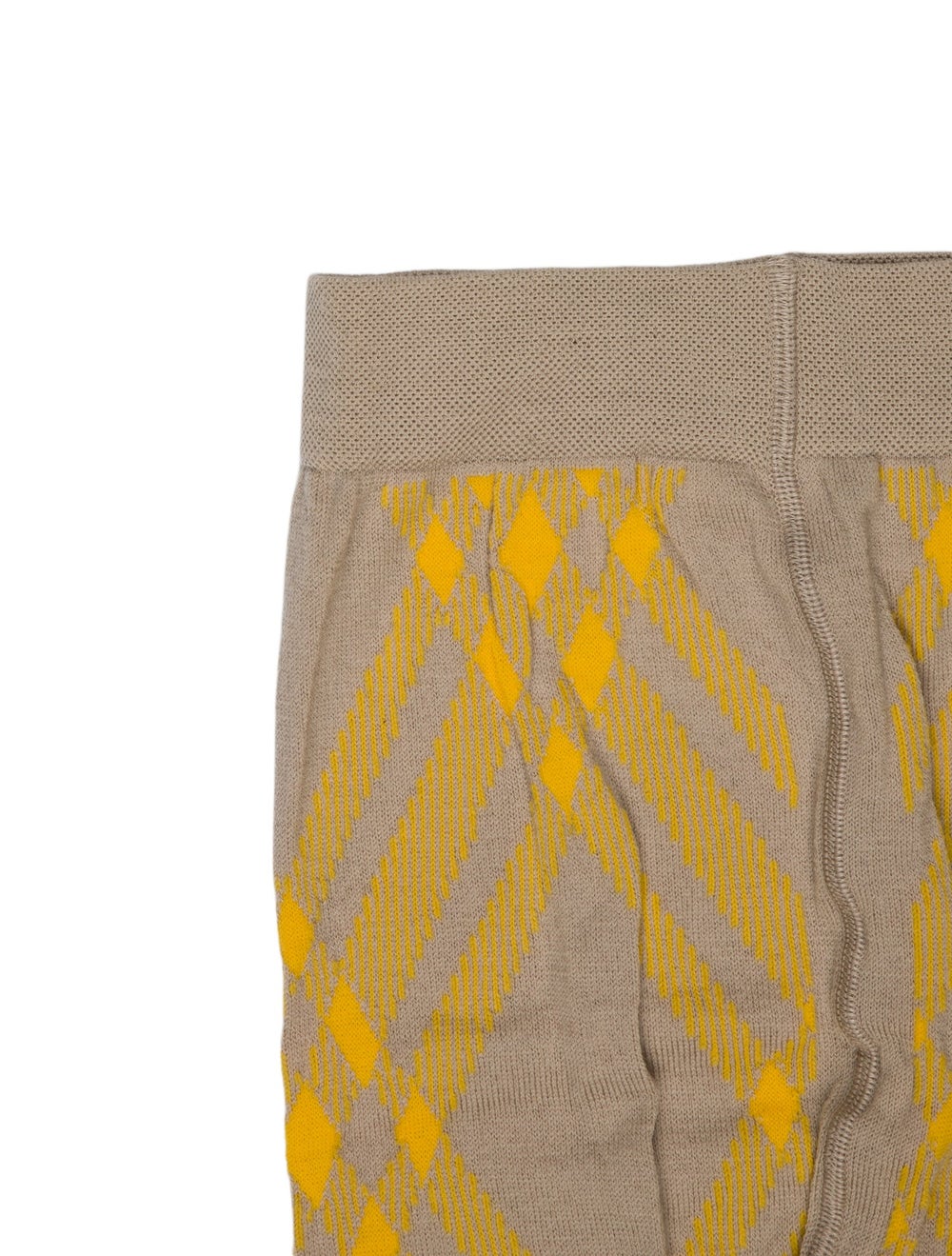 Neutral pattern printed wool Burberry tights with… - image 2