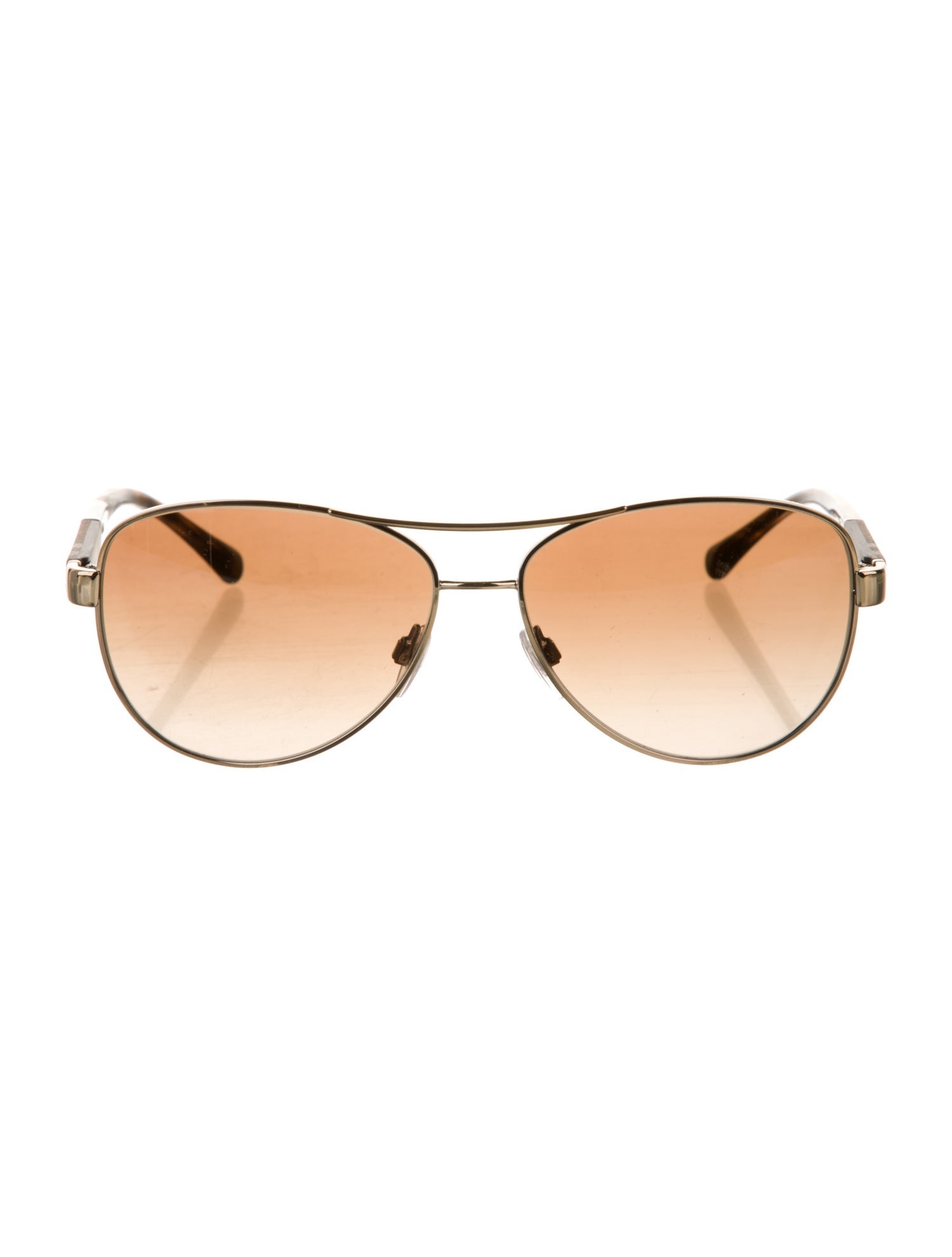 Burberry Nova Check Pattern Aviator Sunglasses
