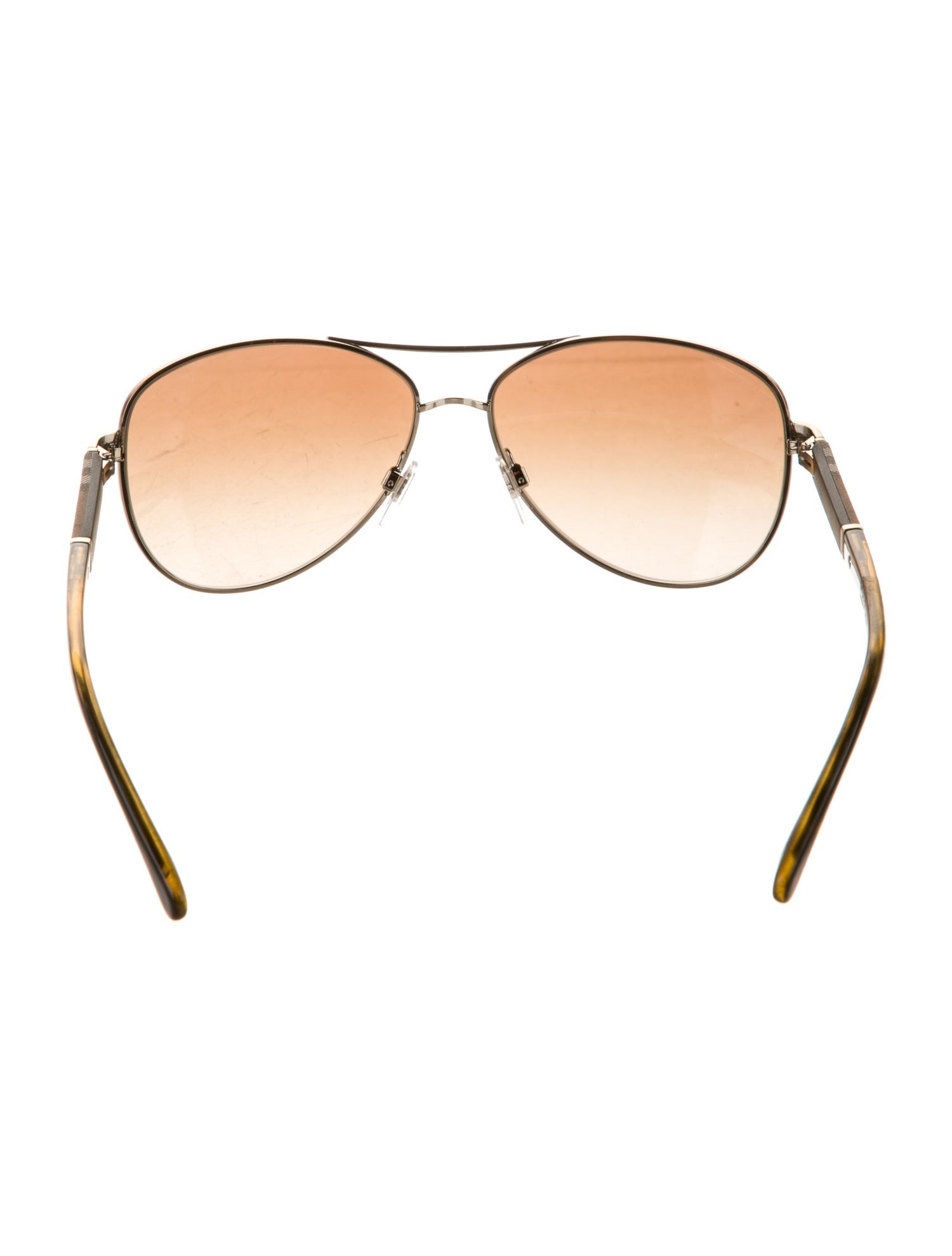 Burberry Nova Check Pattern Aviator Sunglasses