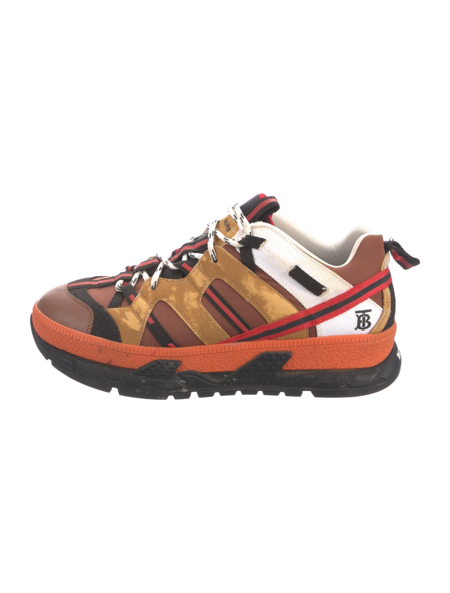 Burberry Leather Printed Athletic Sneakers