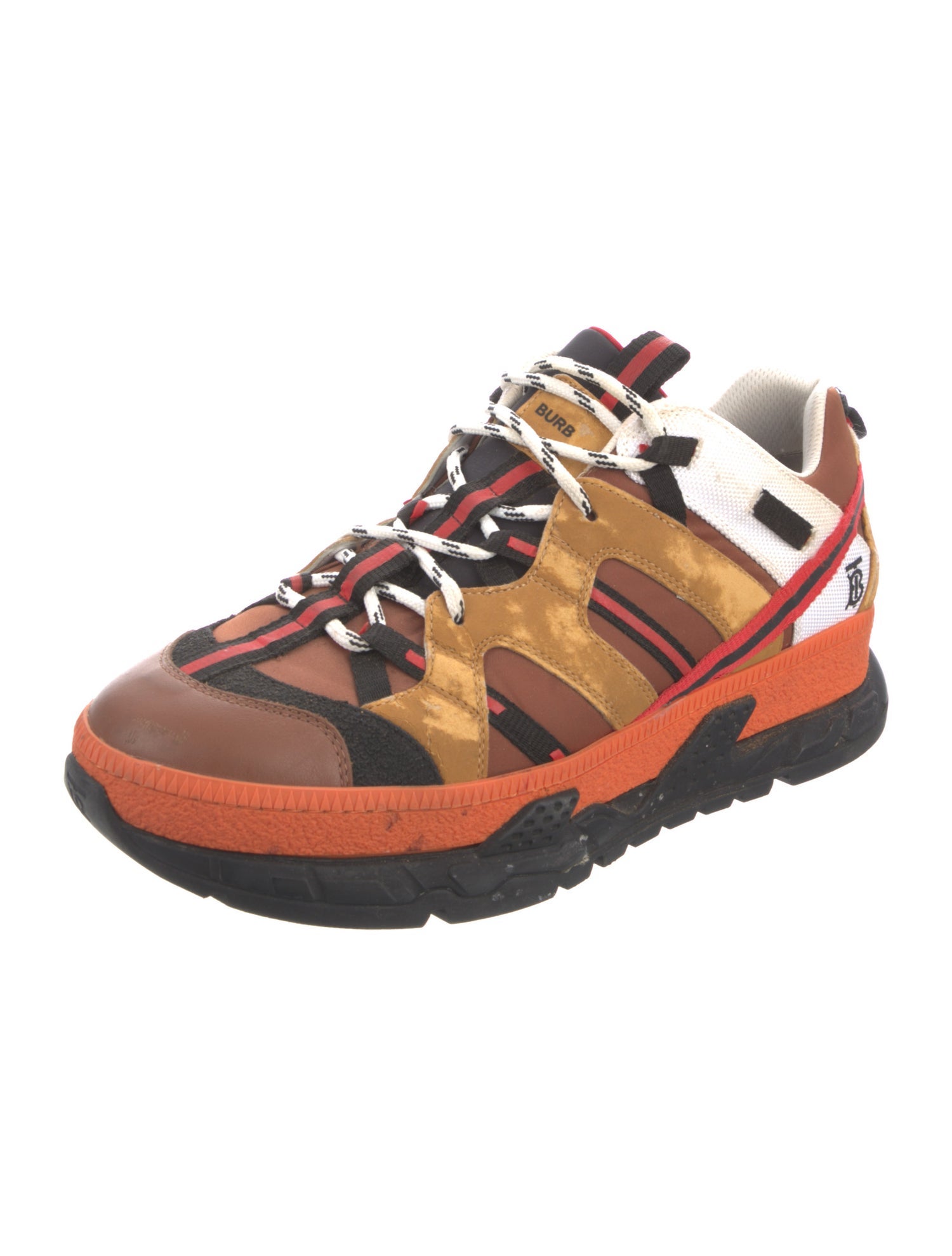 Burberry Leather Printed Athletic Sneakers