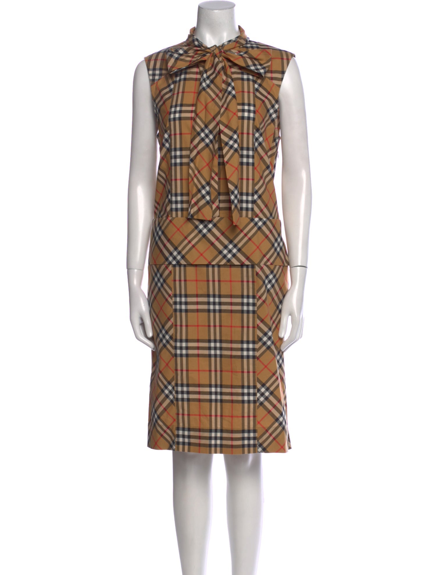 Burberry Plaid Print Knee-Length Dress