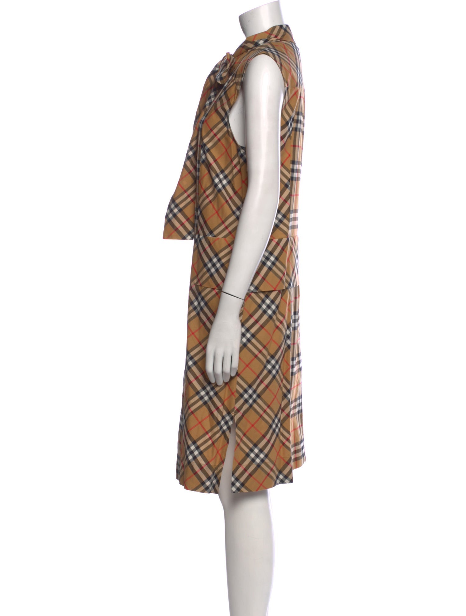 Burberry Plaid Print Knee-Length Dress