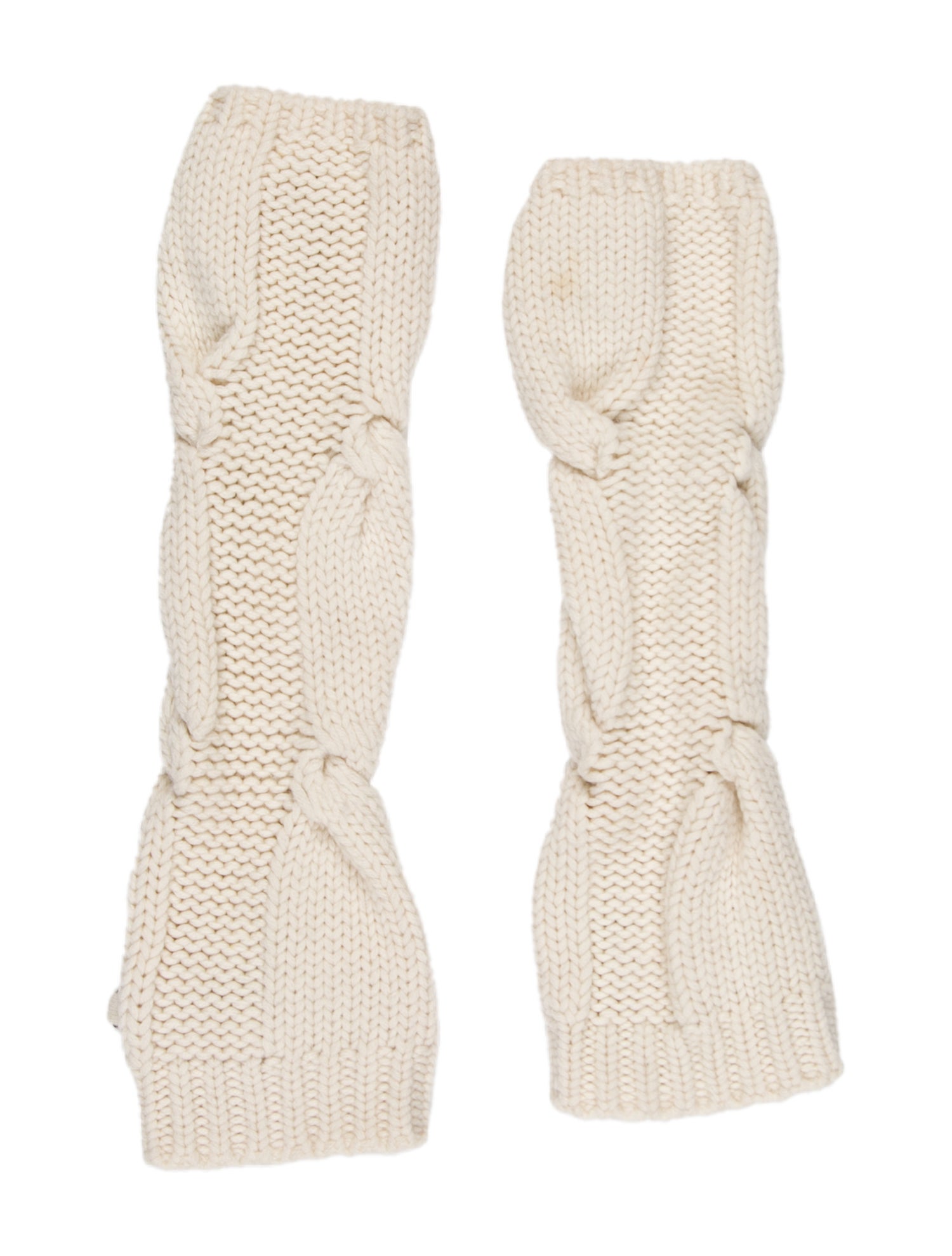 Burberry Neutral Fingerless Winter Gloves