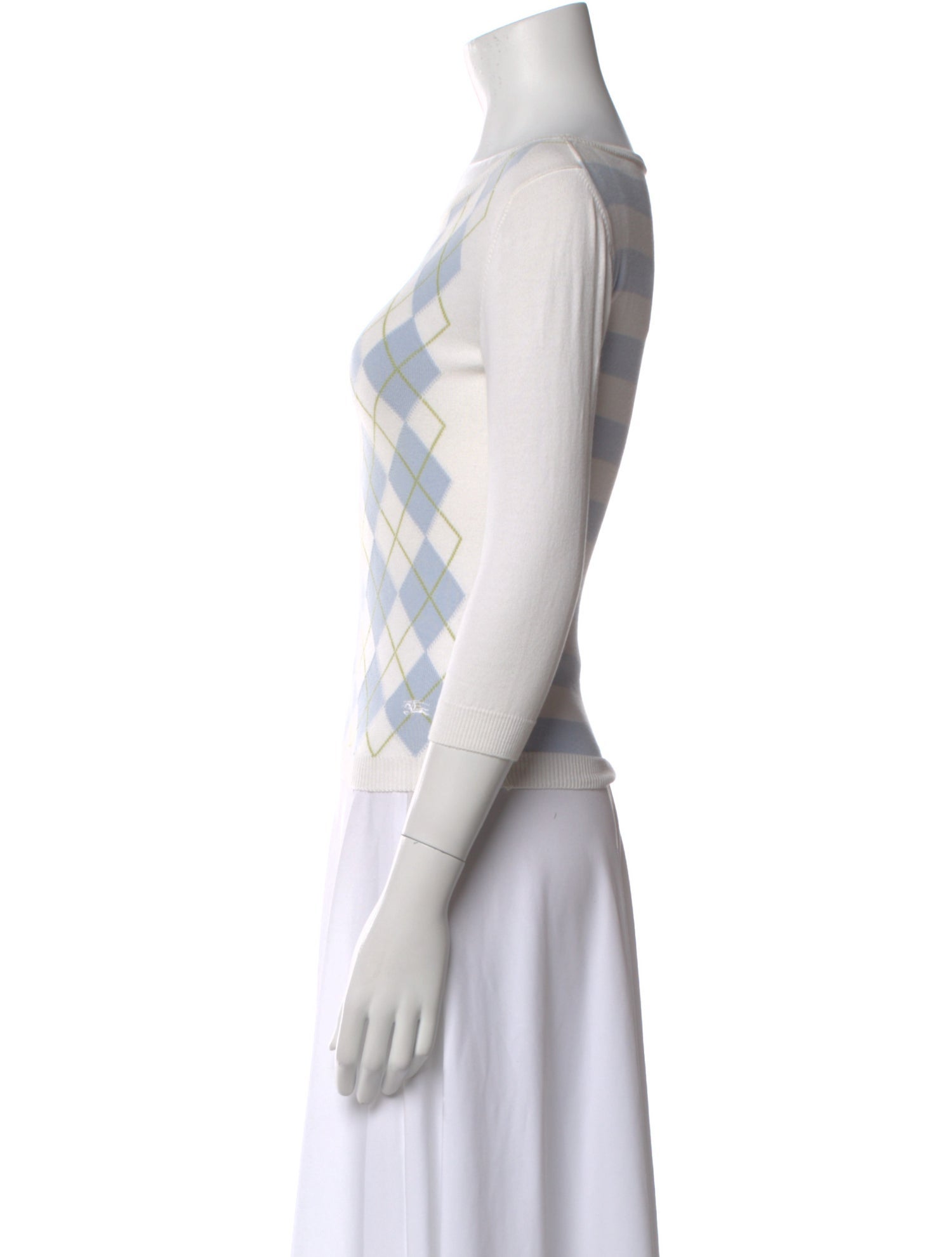 Burberry Printed Scoop Neck Sweater