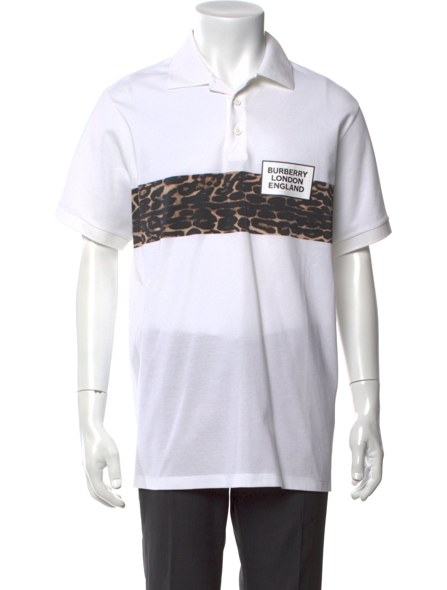 Burberry Graphic Print V-Neck Polo Shirt