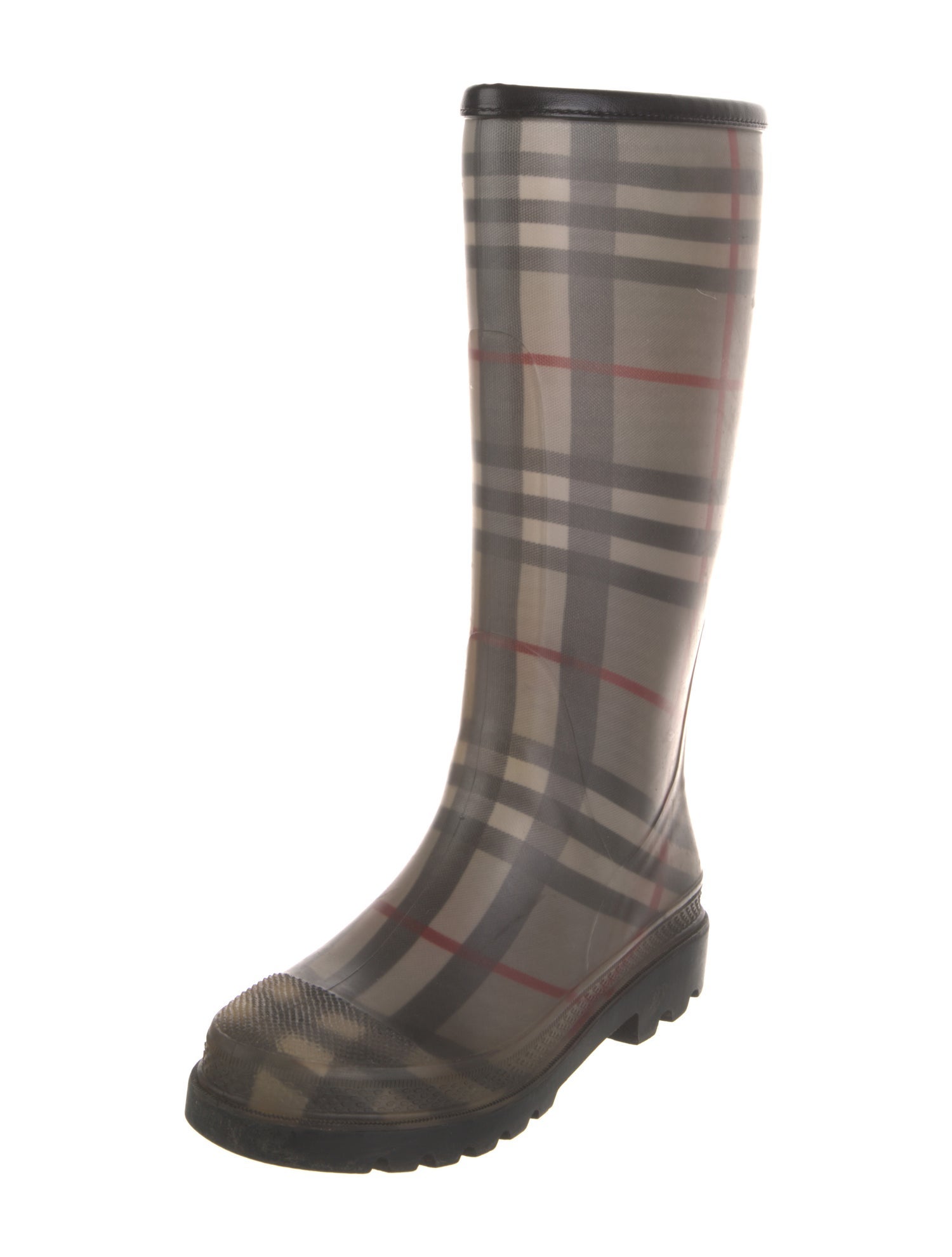 Burberry Rubber Plaid Print Rain Boots