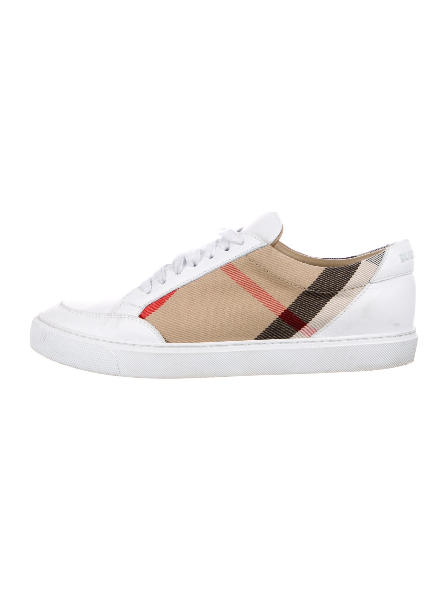 Burberry House Check Pattern Leather Sneakers