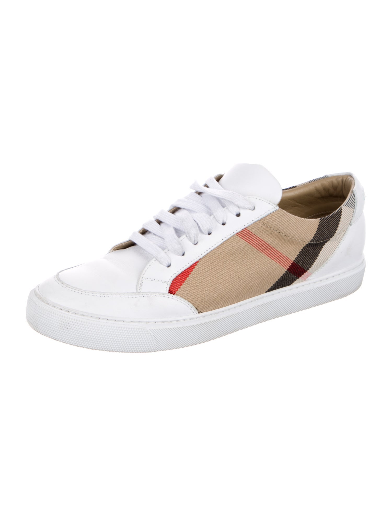 Burberry House Check Pattern Leather Sneakers