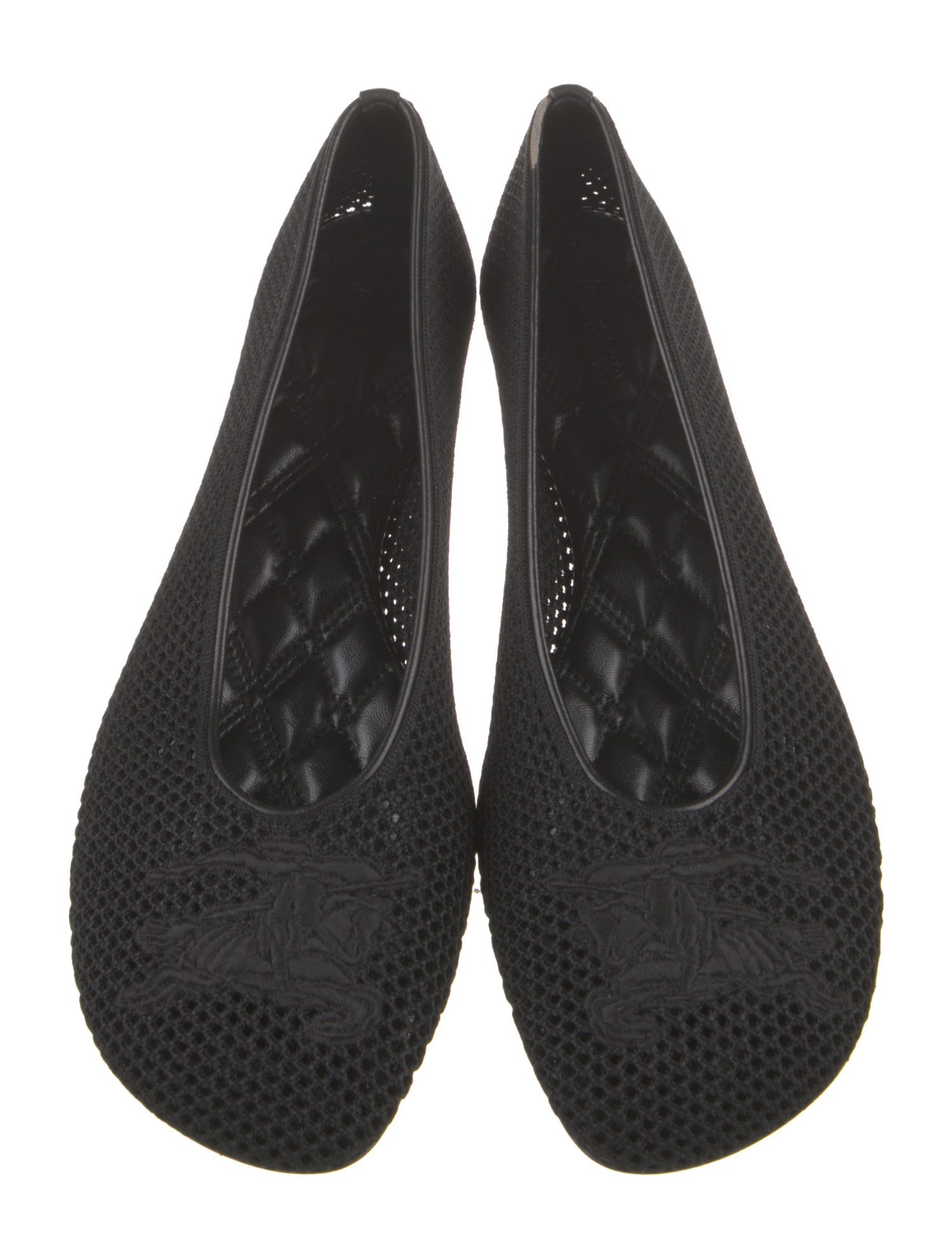 Burberry Mesh Embroidered Accent Ballet Flats