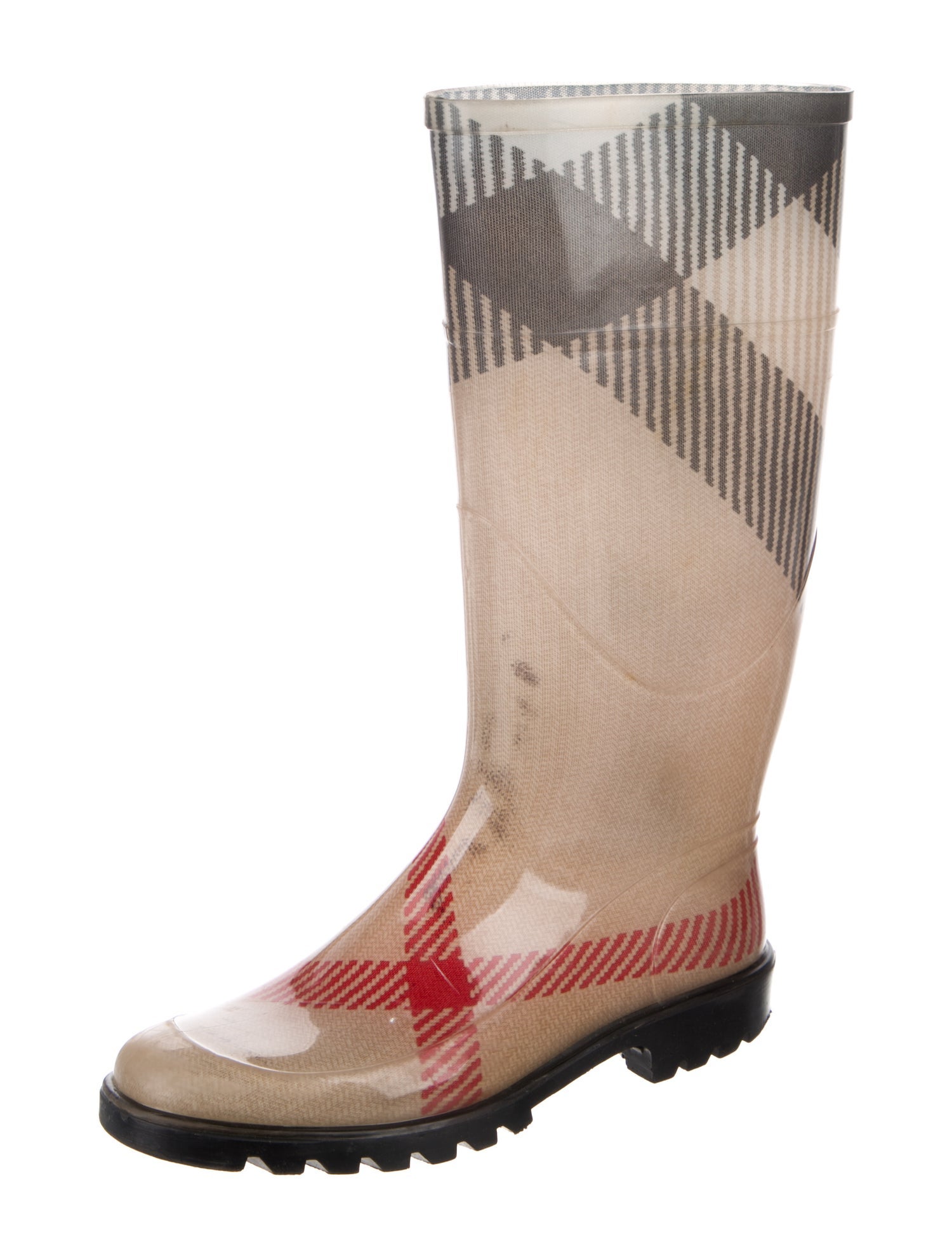 Burberry Exploded Check Pattern Rubber Rain Boots