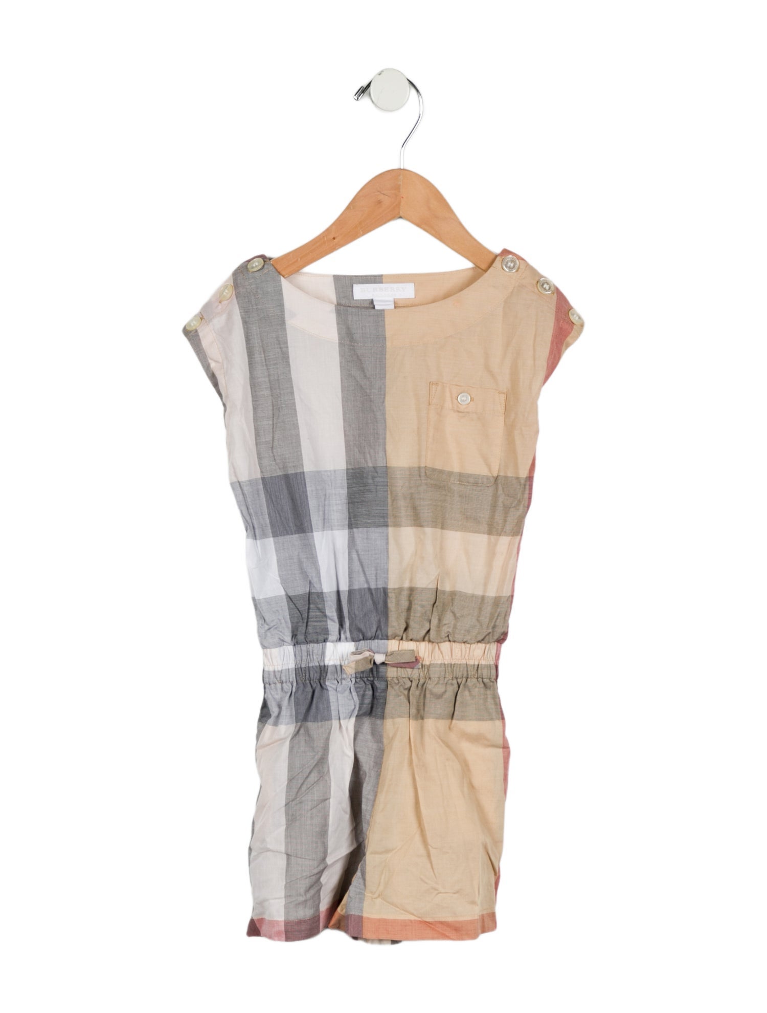 Burberry Girls' House Check Sleeveless Romper