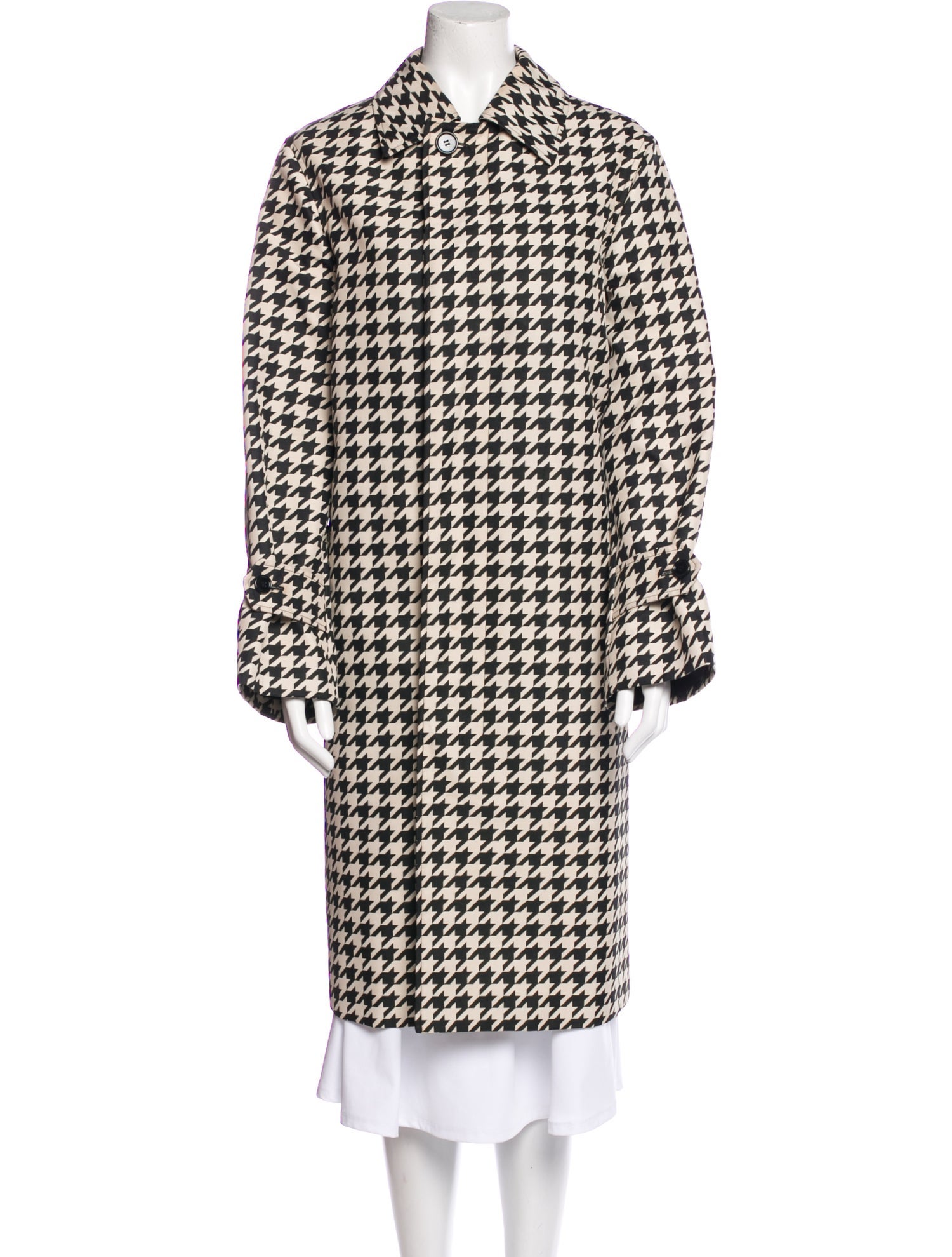 Burberry Houndstooth Print Coat
