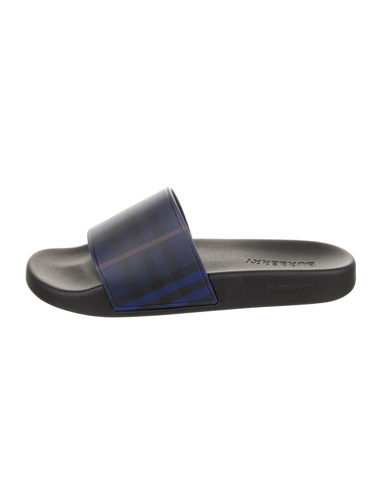 Burberry Rubber Plaid Print Slides