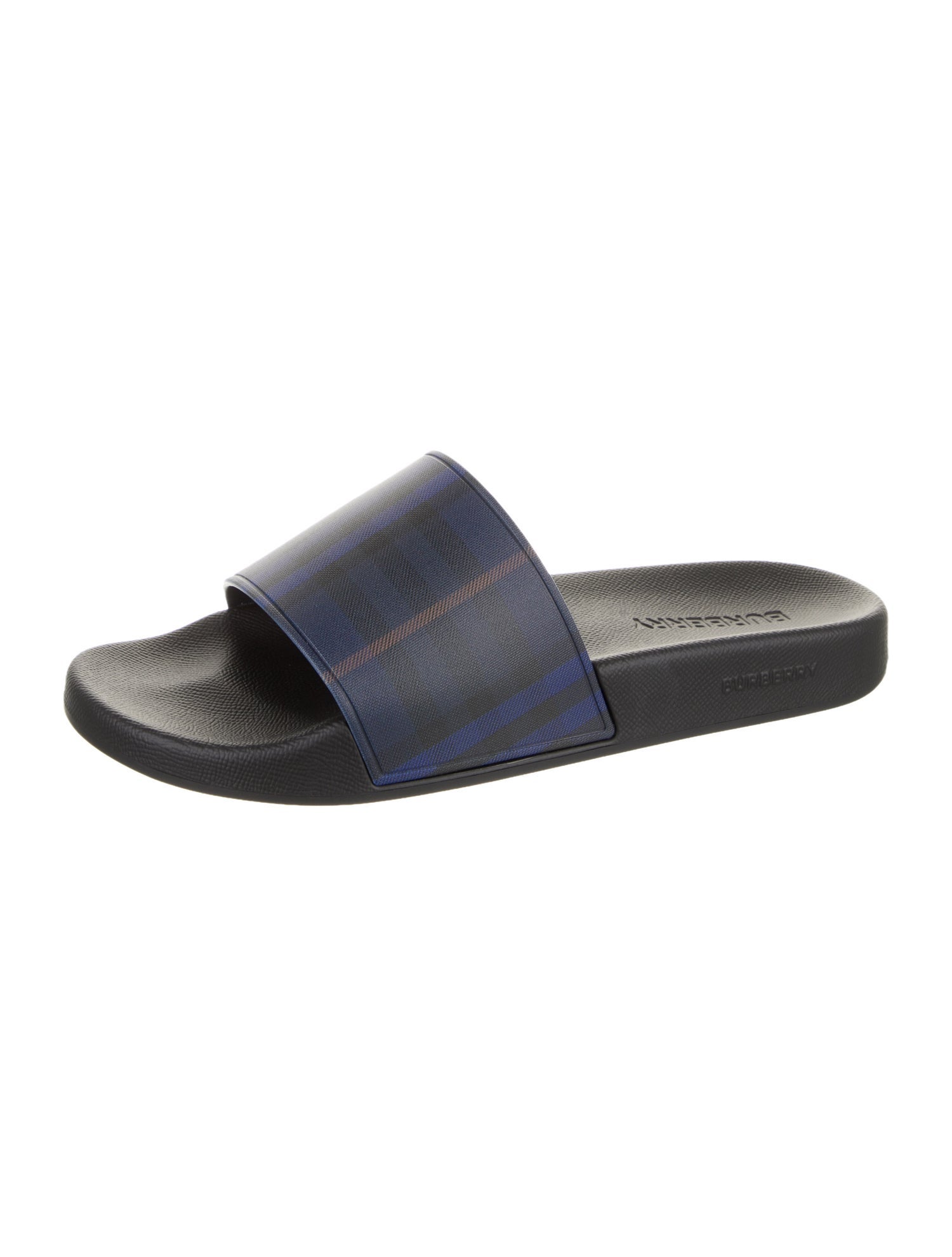 Burberry Rubber Plaid Print Slides