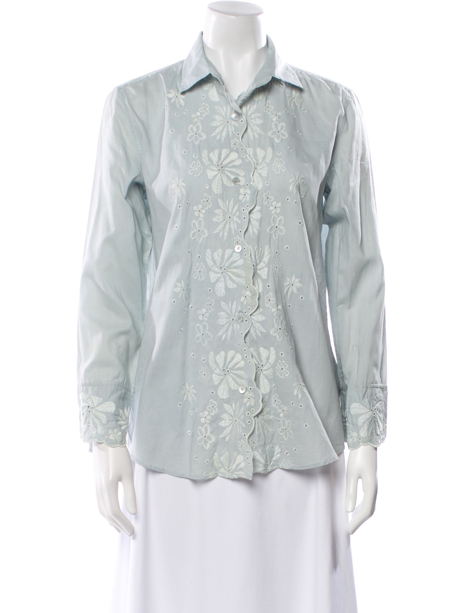 Burberry Prorsum Long Sleeve Button-Up Top